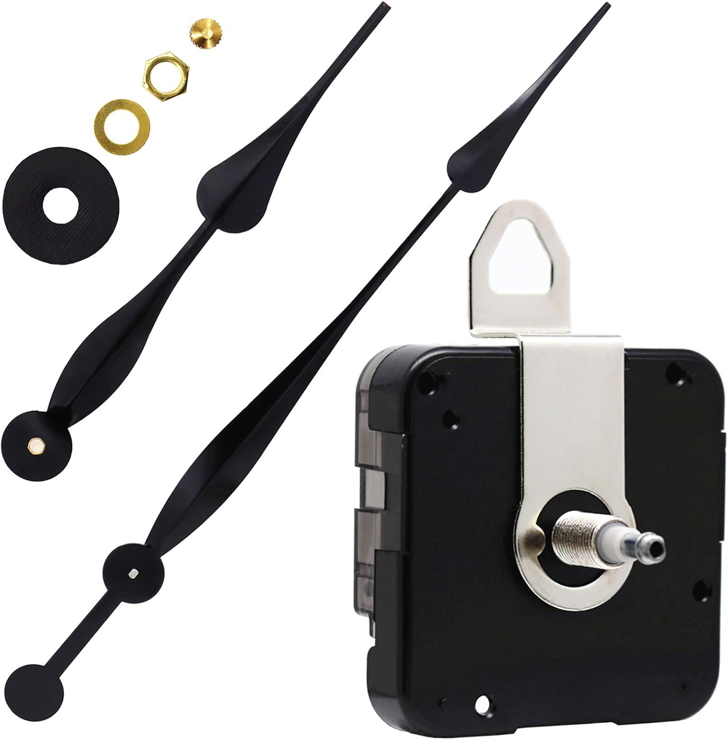 TIKROUND - Uncommentable Clock Movement with Long Shaft 12-Inch Hands