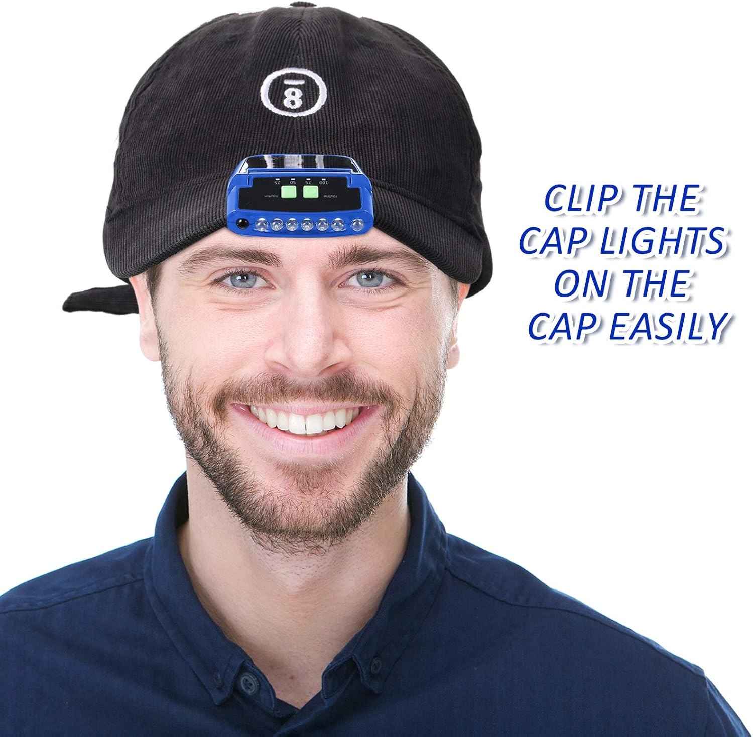 Muddle 2-Piece Rechargeable LED Cap Lights for Camping Fishing