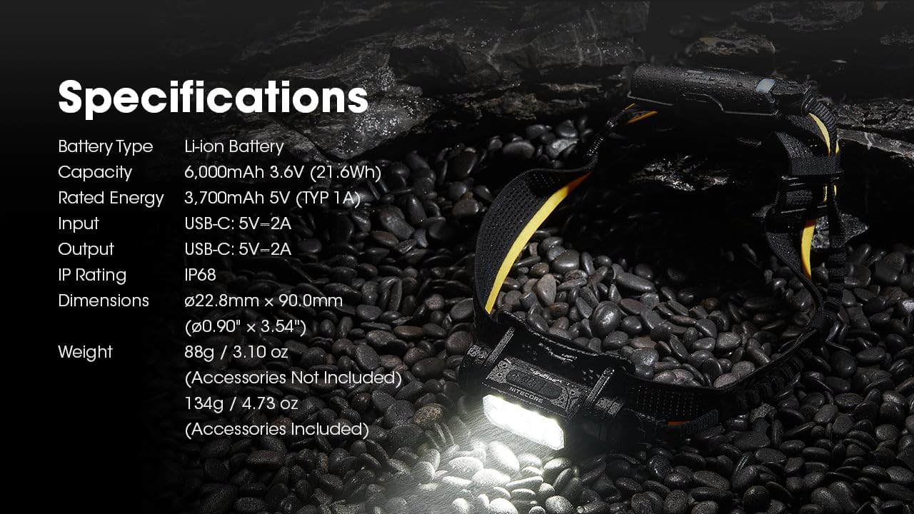 Nitecore Carbon Battery 6K Kit Headlamp