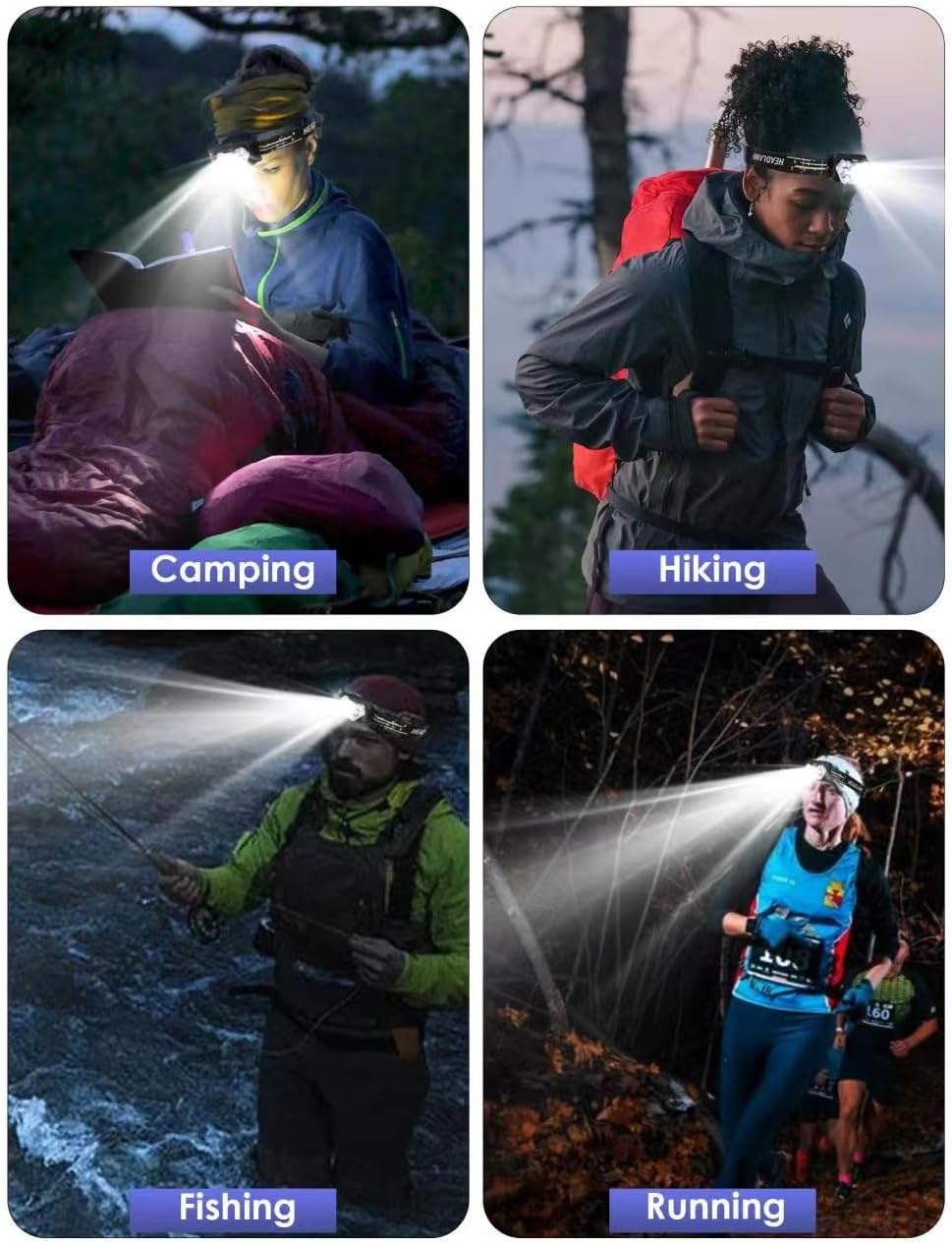 10x 2000 Lumen Dual Headlamp Set