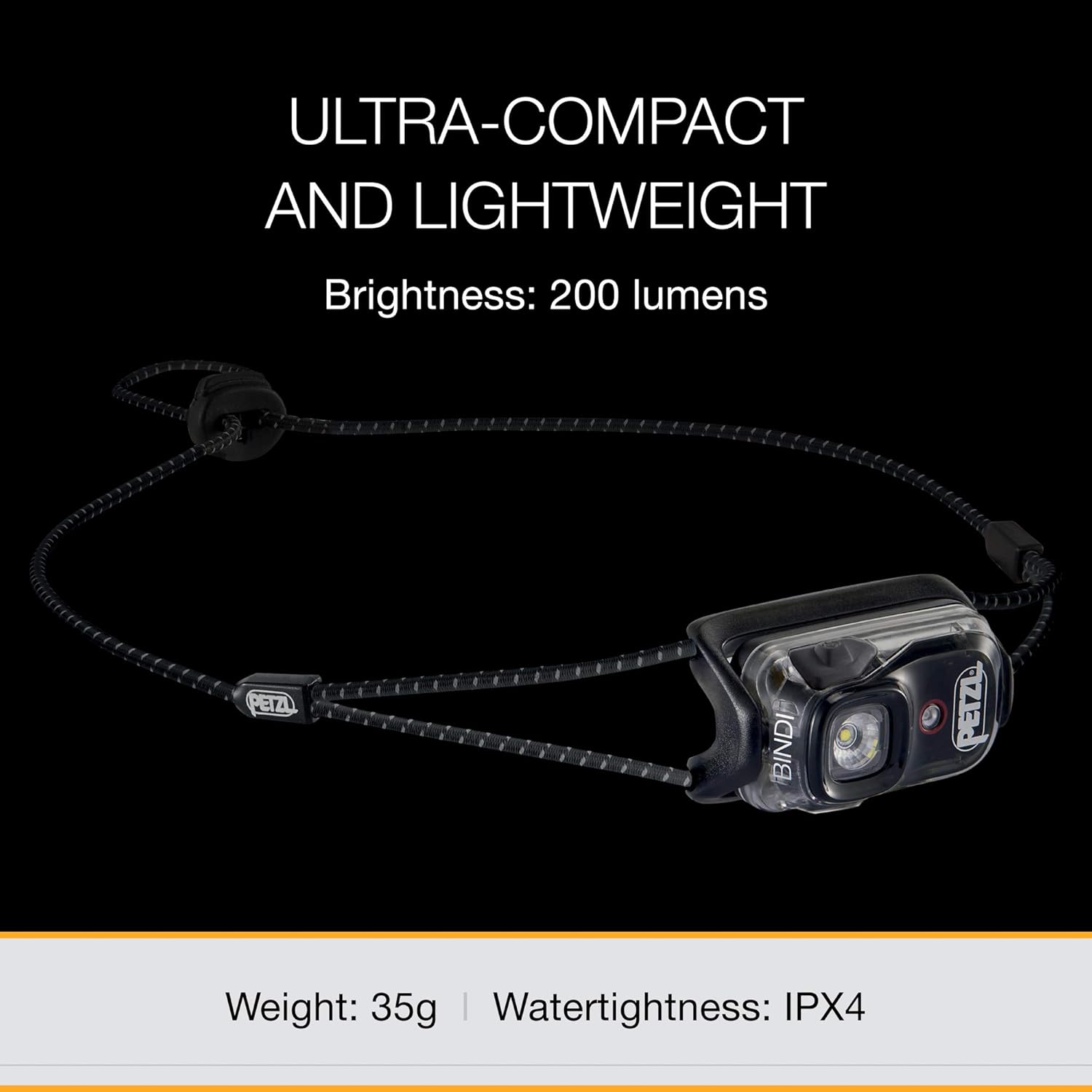 PETZL Bindi Headlamp - Ultra-Compact Rechargeable Headlamp for activities