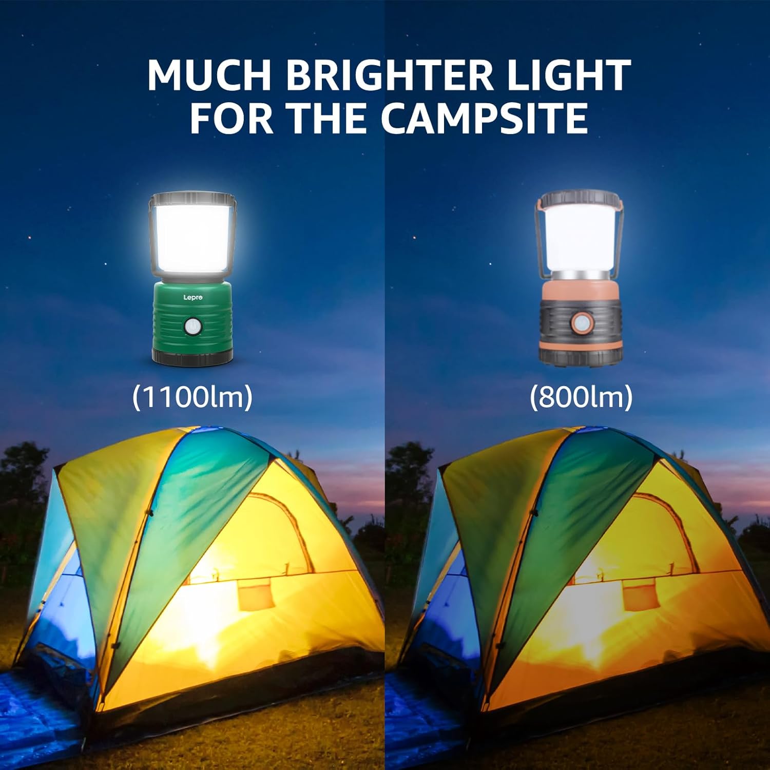 1500LM LED Camping Lantern Waterproof with 4 Light Modes