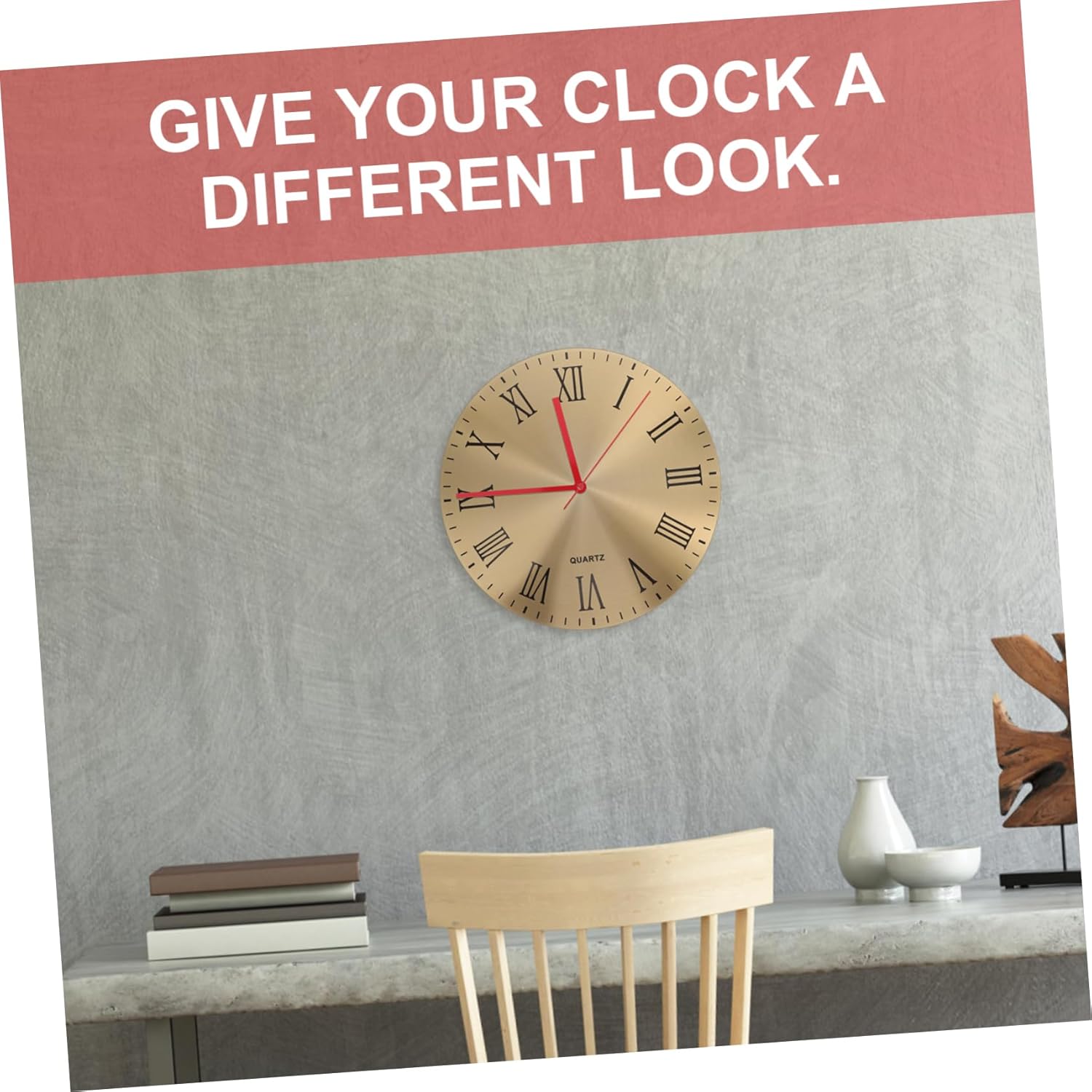 2PCS NON-TICKING RED CLOCK HANDS SET FOR WALL CLOCKS