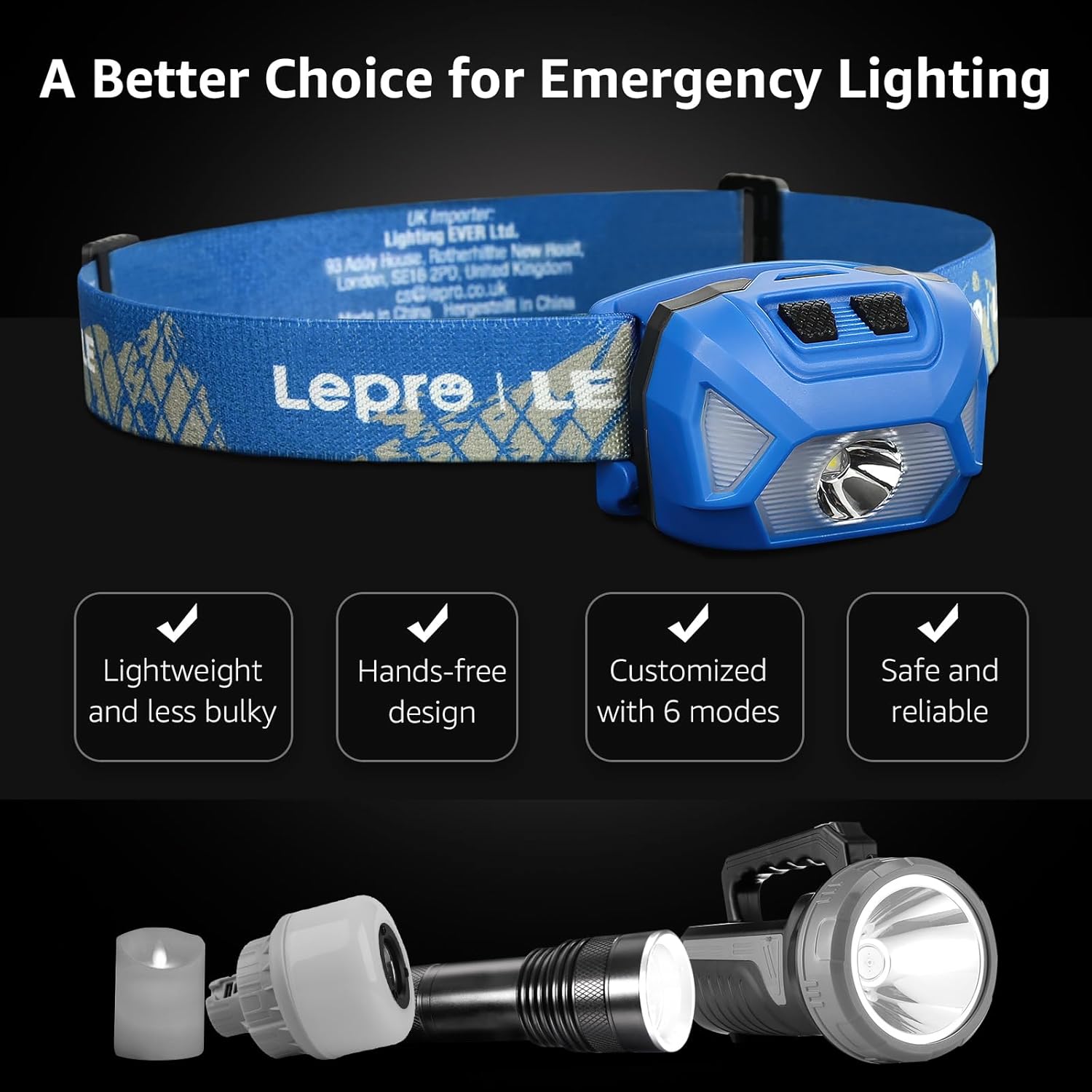 Lepro 320015 Battery-Powered Headlamp