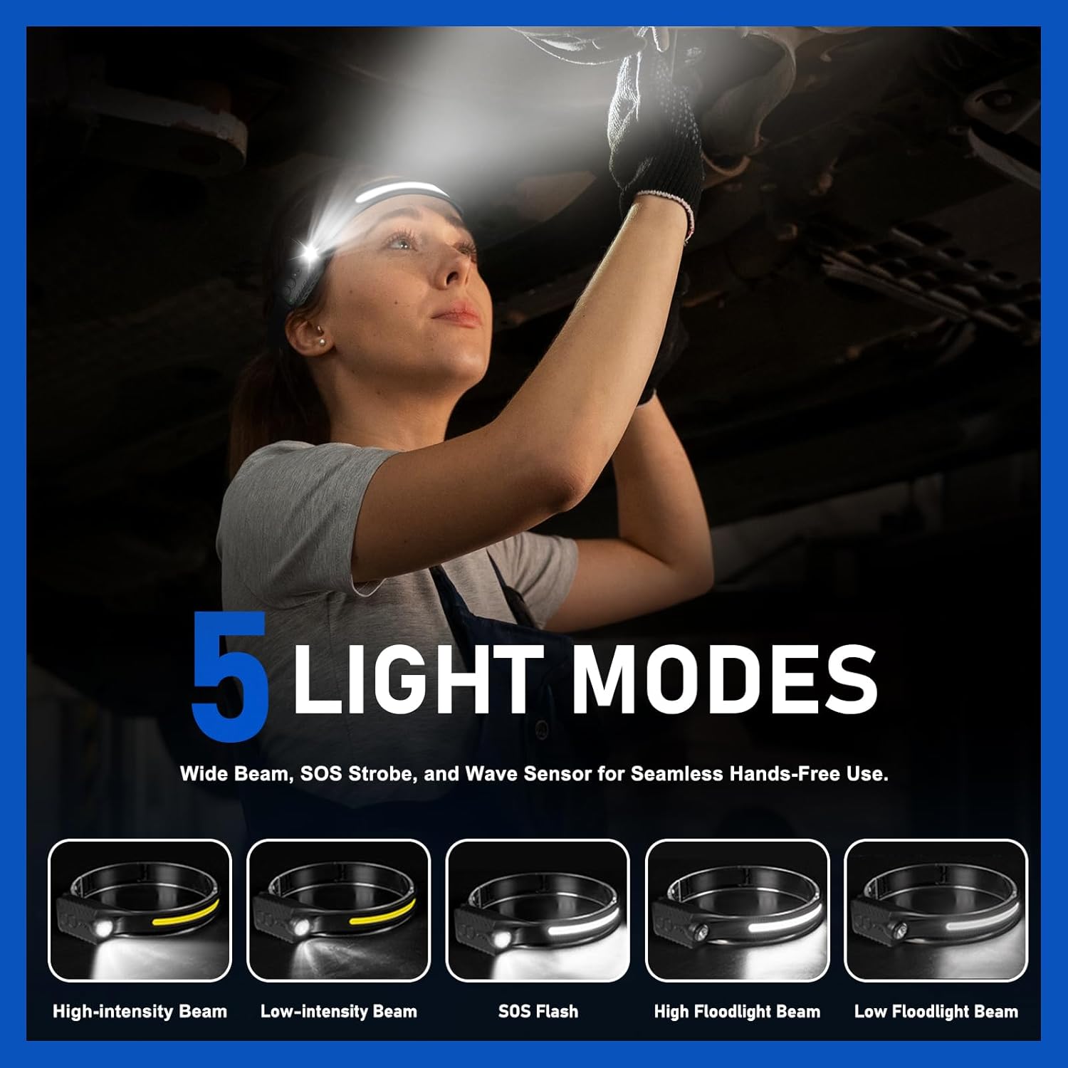 3-Piece Rechargeable LED Headlamp Set