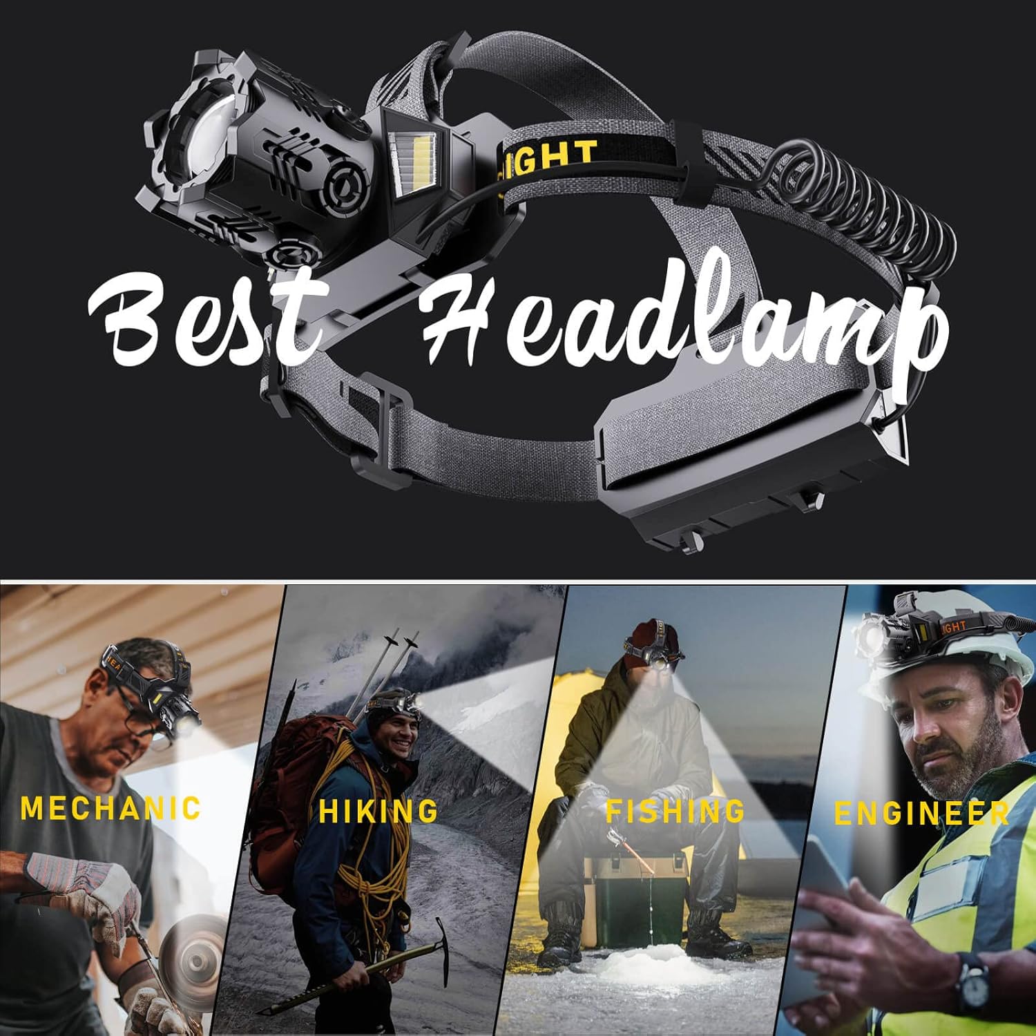 90000 Lumens - Durable Portable Headlamp for Camping Hiking and More