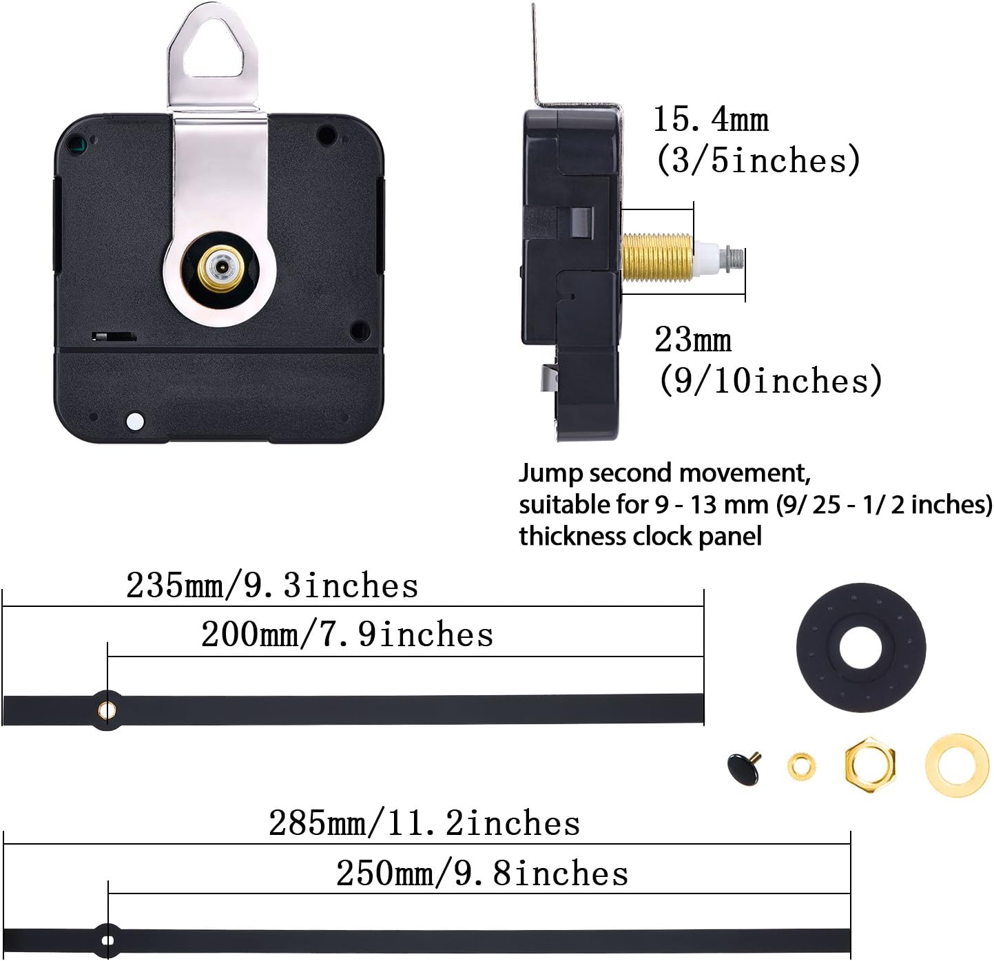 Premium Clock Movement High Torque Long Hands Easy to Install Durable Accurate