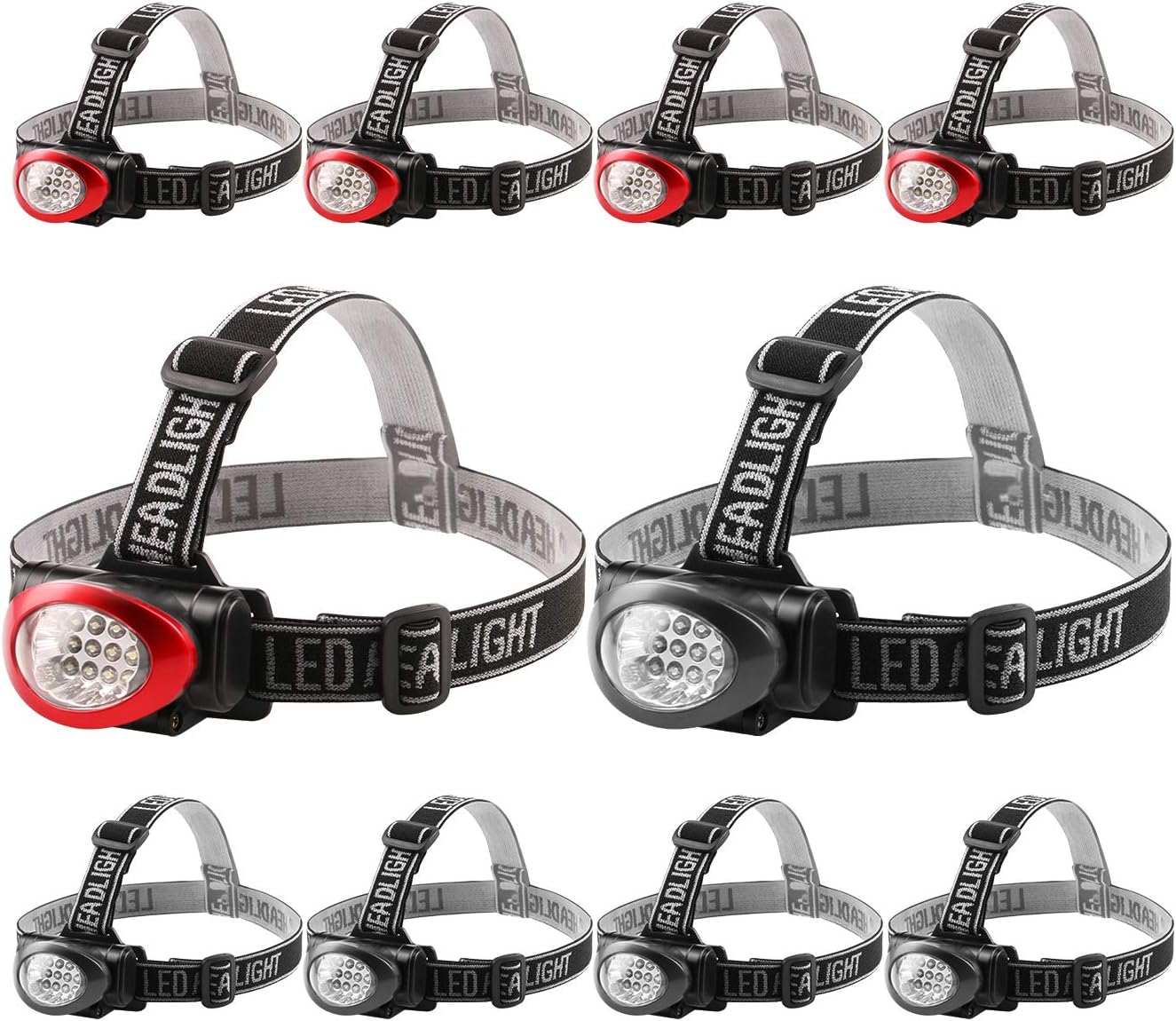10-Piece 12 LED Portable Headlamp