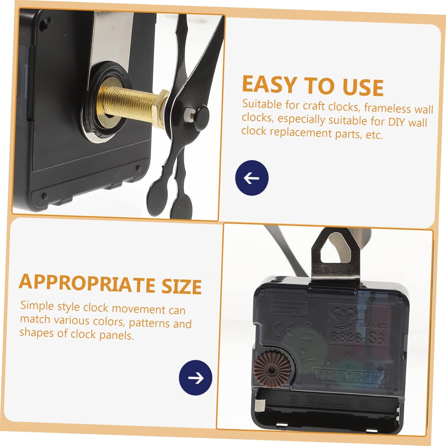 Easy Wall Clock Repair Kit for Do It Yourself Clock Mechanisms