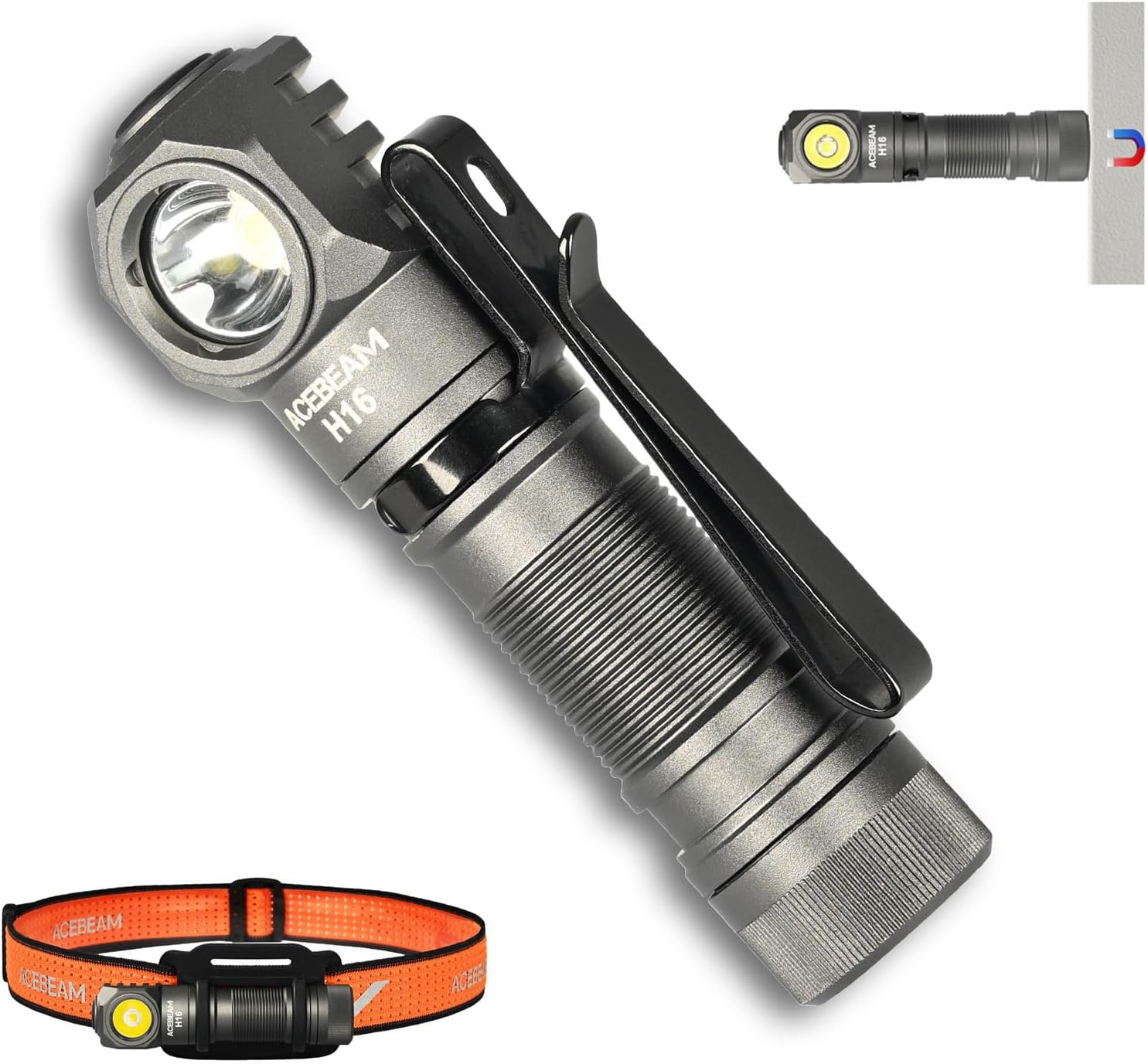 Durable compact rechargeable headlamp for EDC