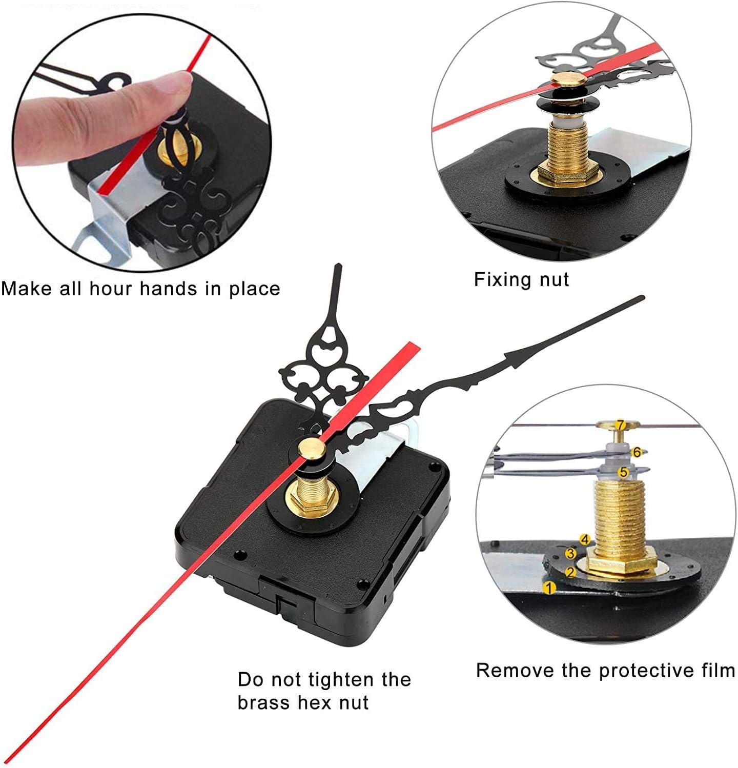 Sterling Clock Movement Kit by Esteopt- Replacement Parts for Long and Short Shaft Wall Clocks