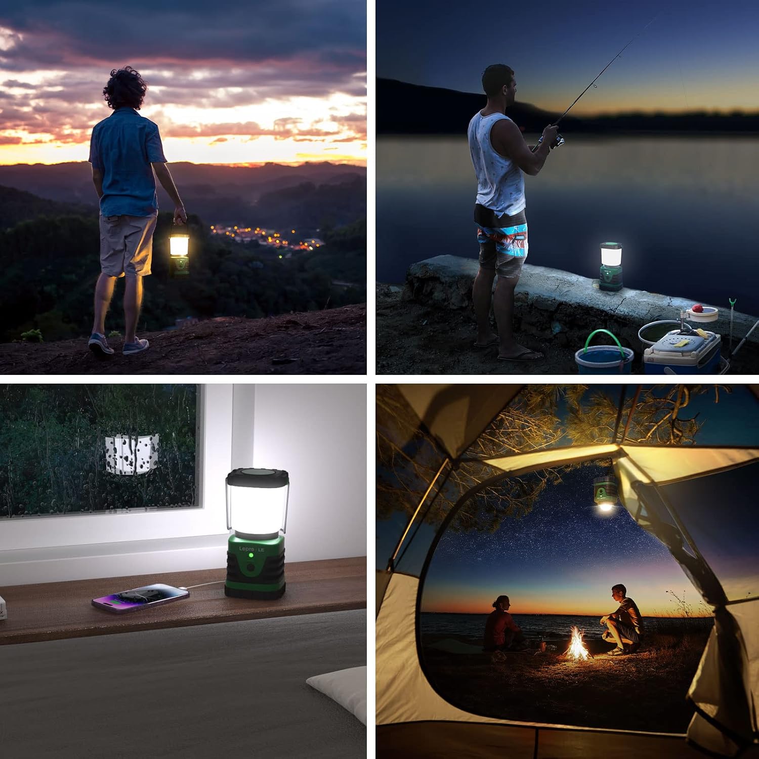 Lighting EVER 1000LM Rechargeable camping lantern4400mAh4 modesIP44 waterproofUSB included