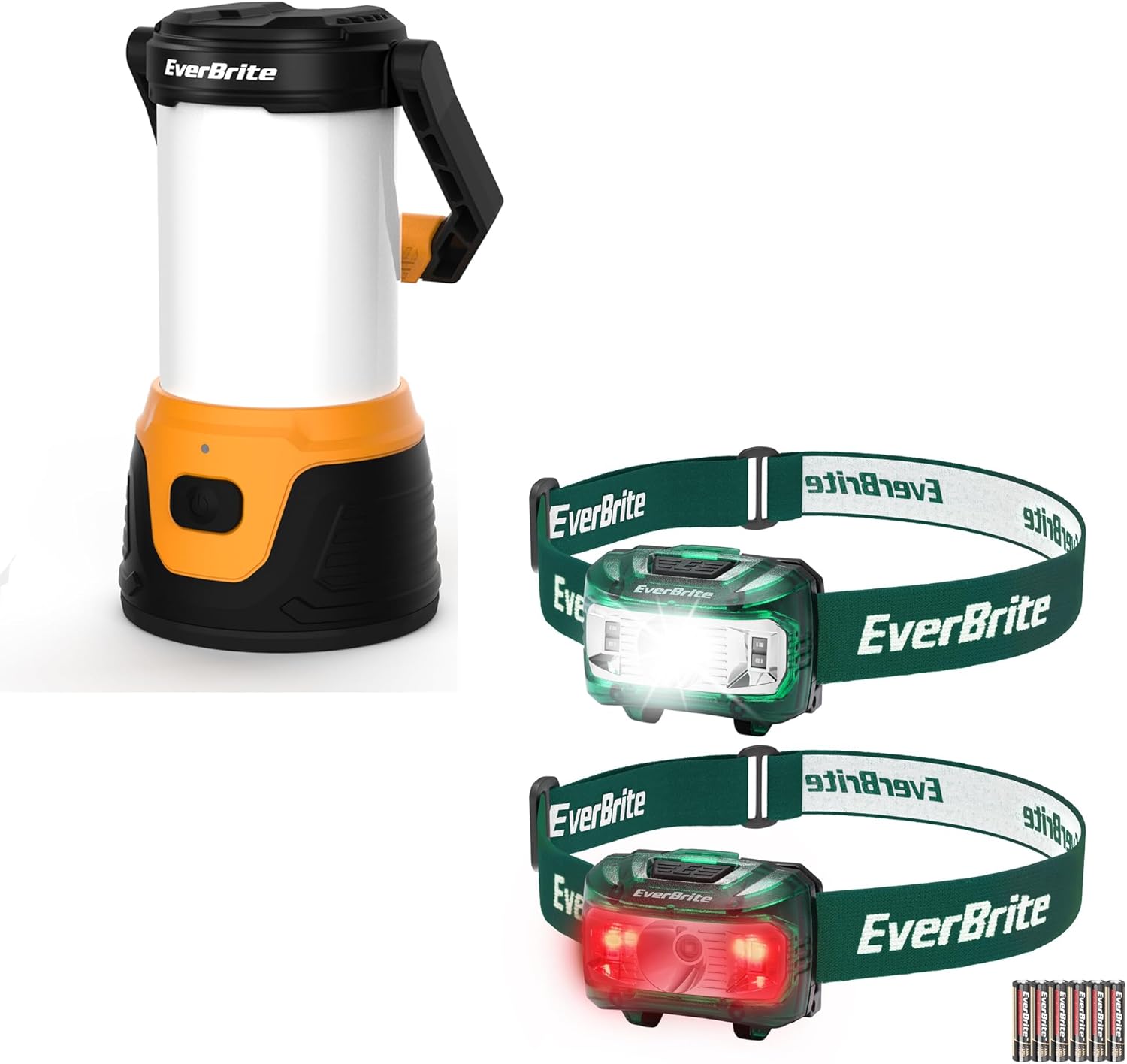 EverBrite 1000 Lumens Rechargeable LED Camping Lantern 2 Pack Headlamp