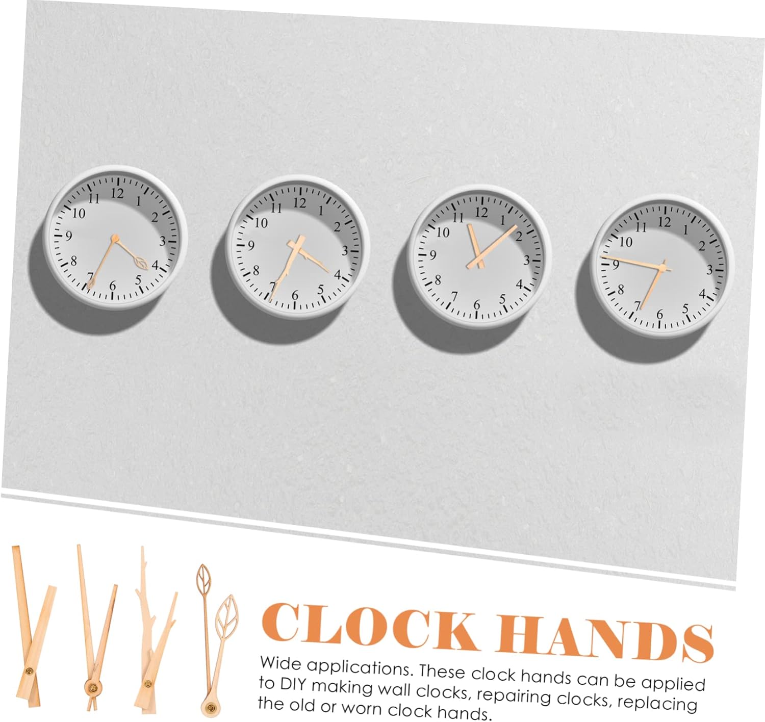 UOnlyTech 10-Inch Decorative Wooden Clock Hands Set