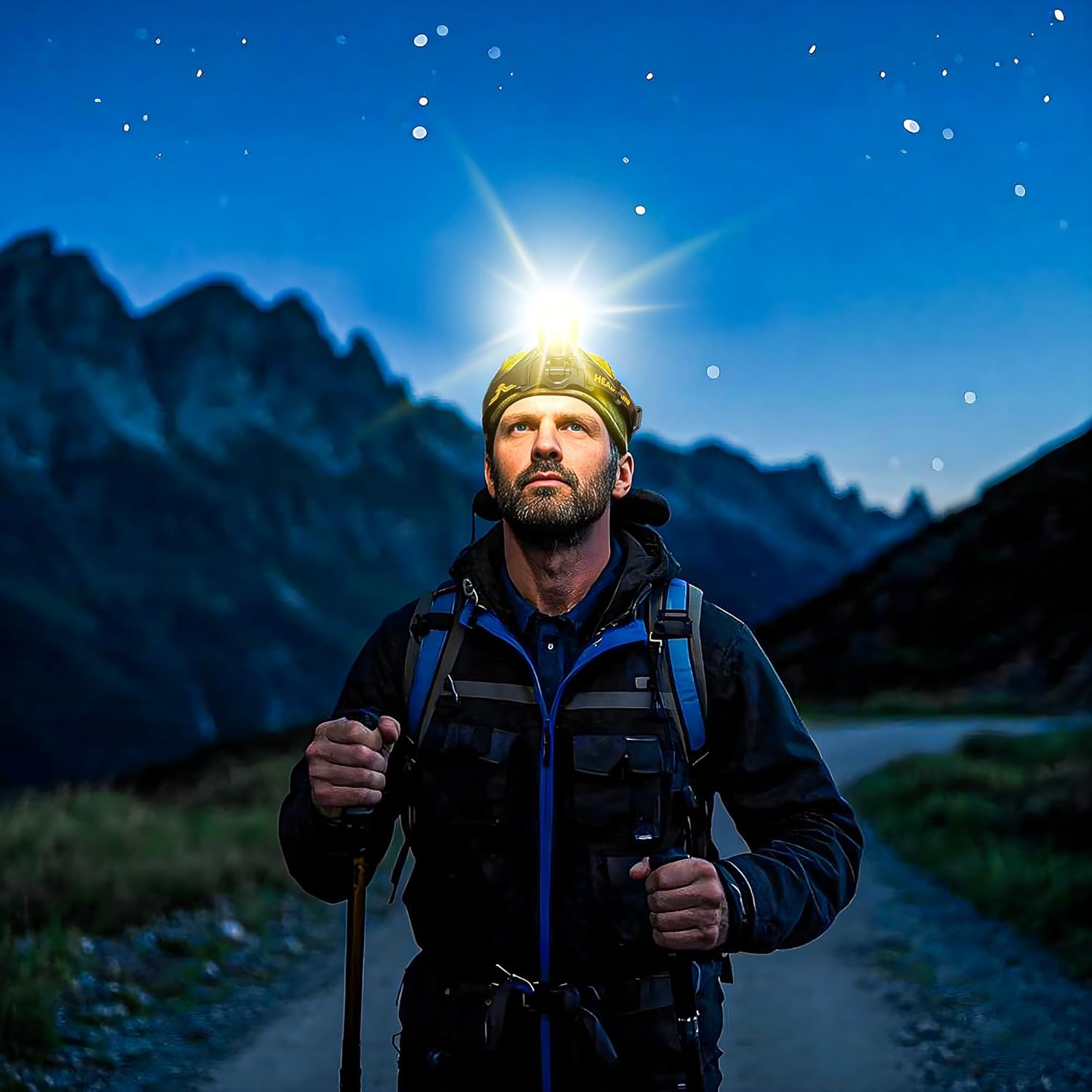 XILUO150000 LM Super Bright HeadlampIP68 Waterproof with 8 Modes3280ft Irradiation Distance10hr Standby