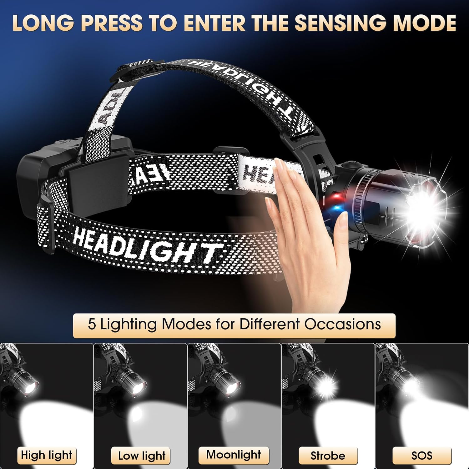 Double Brightness Reusable Headlamp