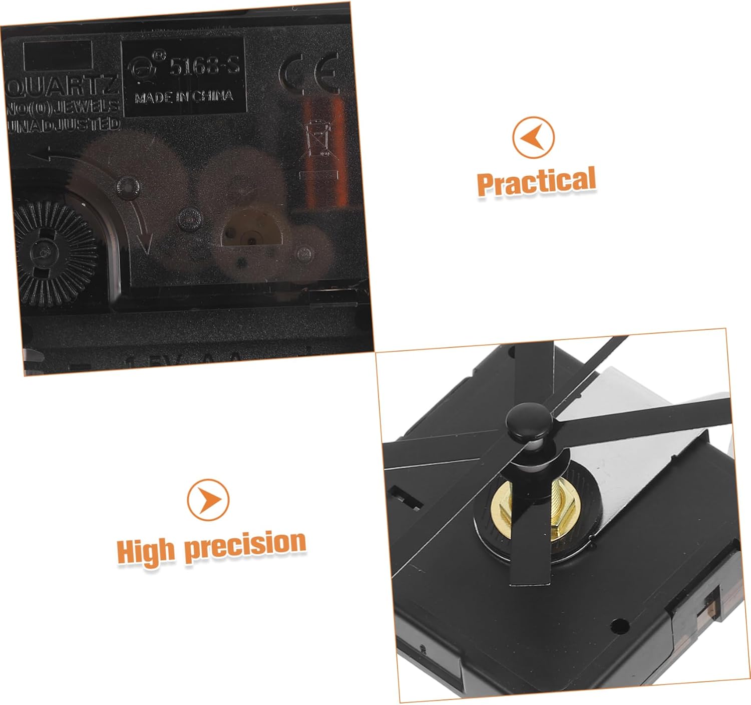 Replacement Set for Silent Sweep Wall Clock Mechanism