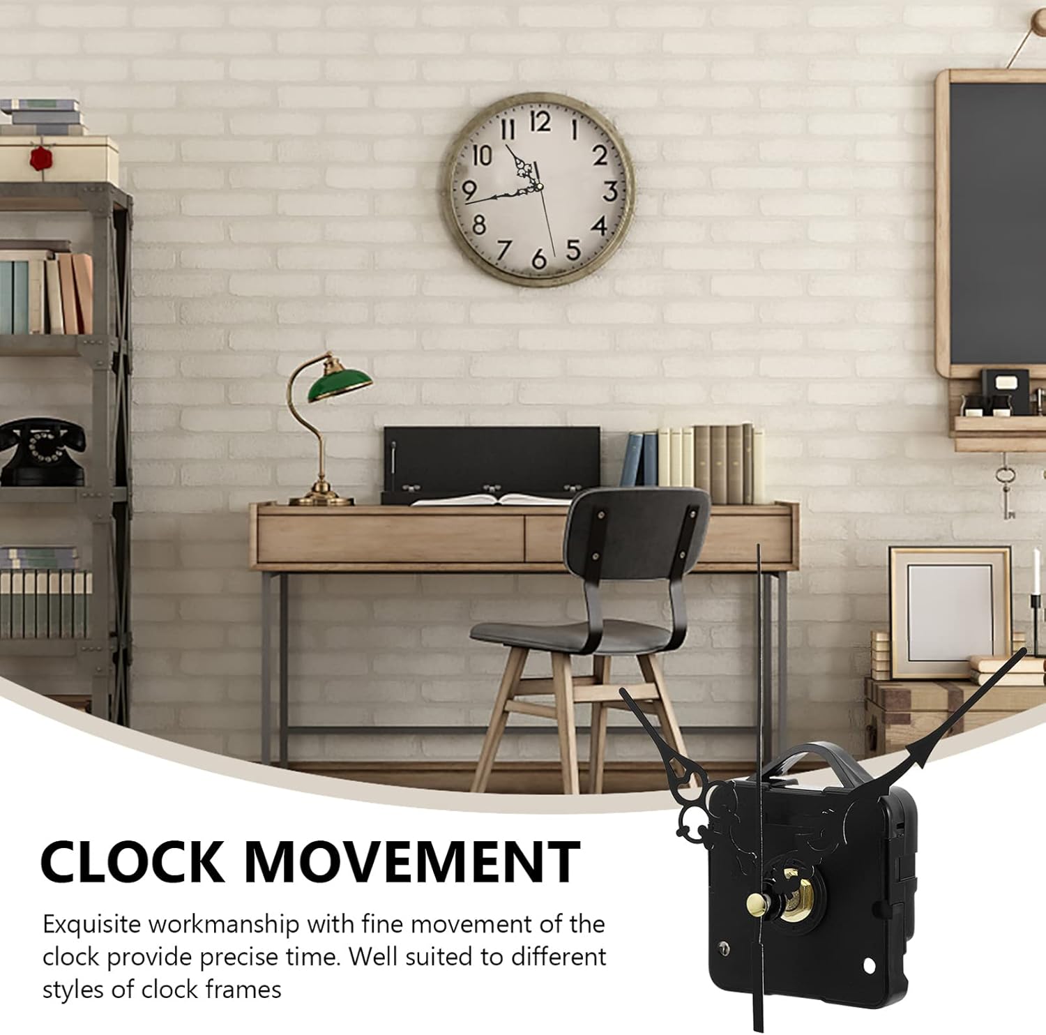 3EXCEART Hand Cross Stitch Spade Clock Motor Replacement for Wall Clocks