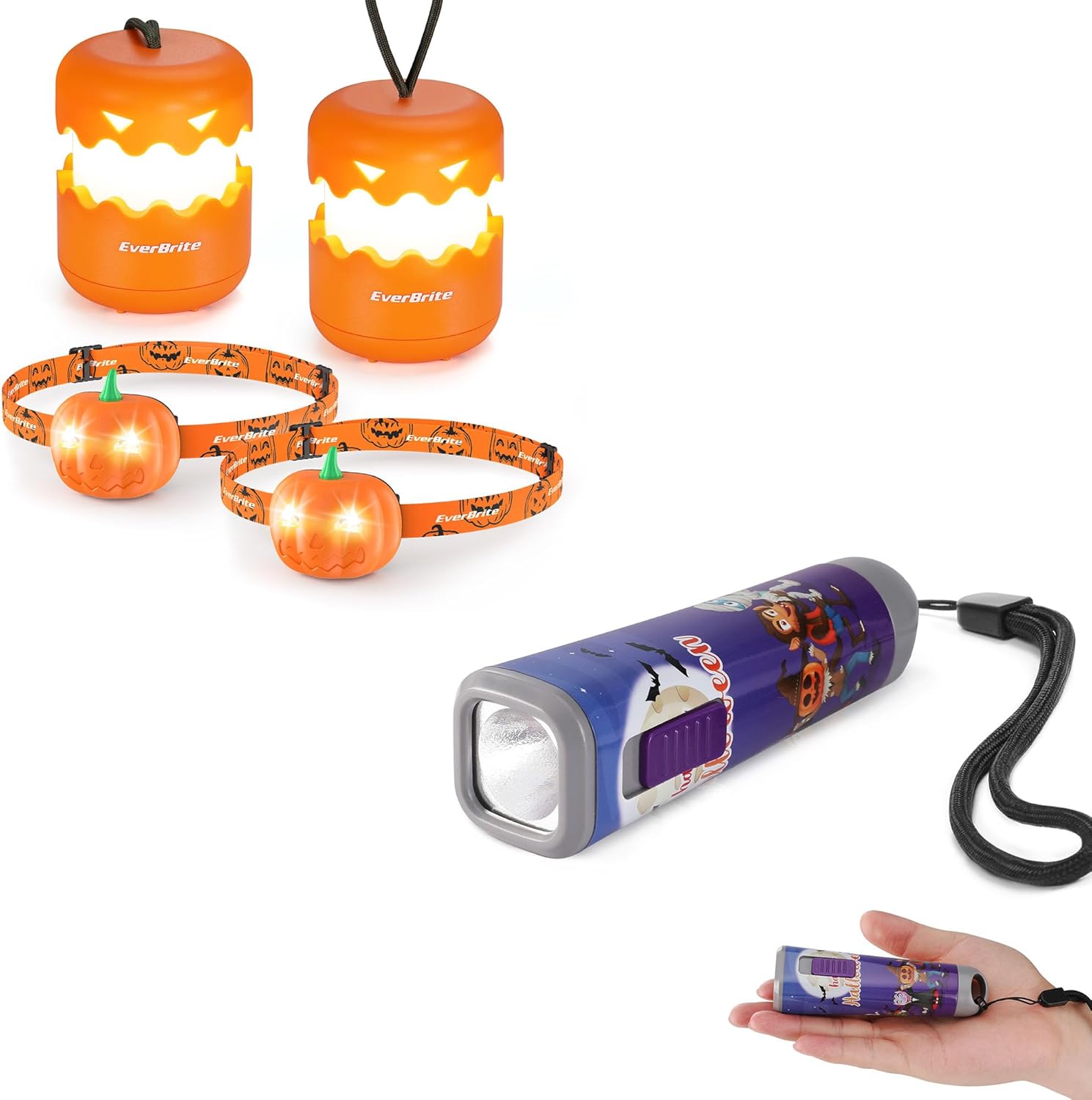 Halloween Treat EverBrite pumpkin lantern and headlamp set 2 of each