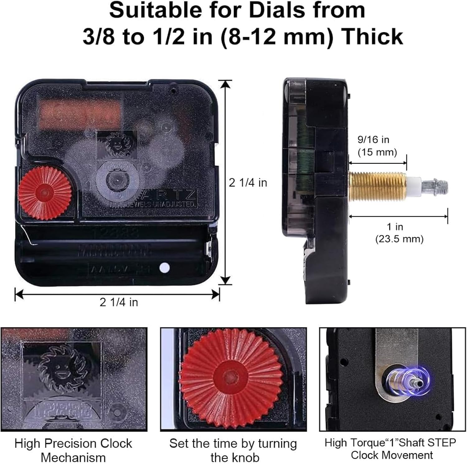 EMOON High Torque Long Shaft Clock Mechanism Kit