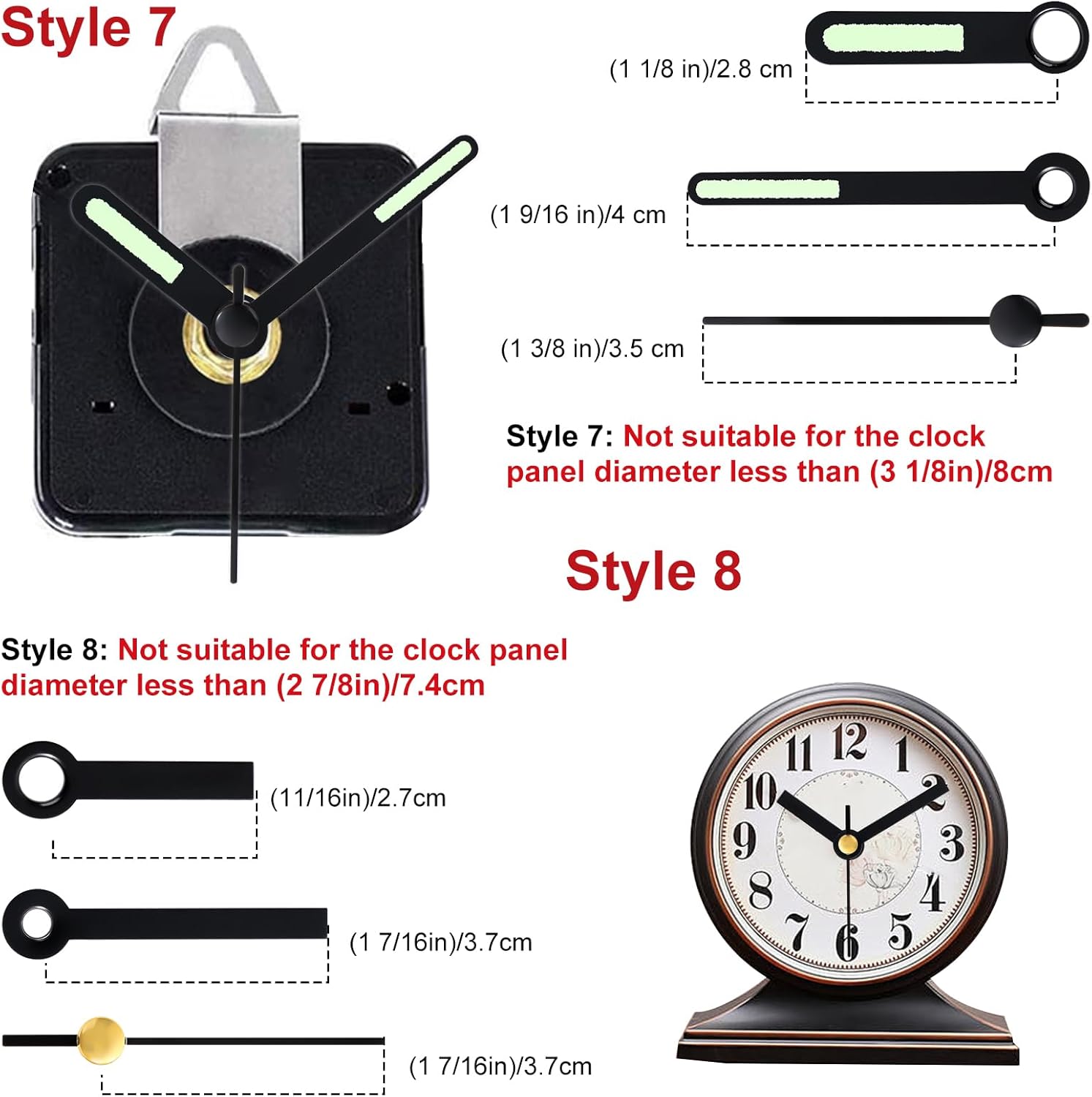 EMOON 3-Piece Silent Clock Mechanism Kit