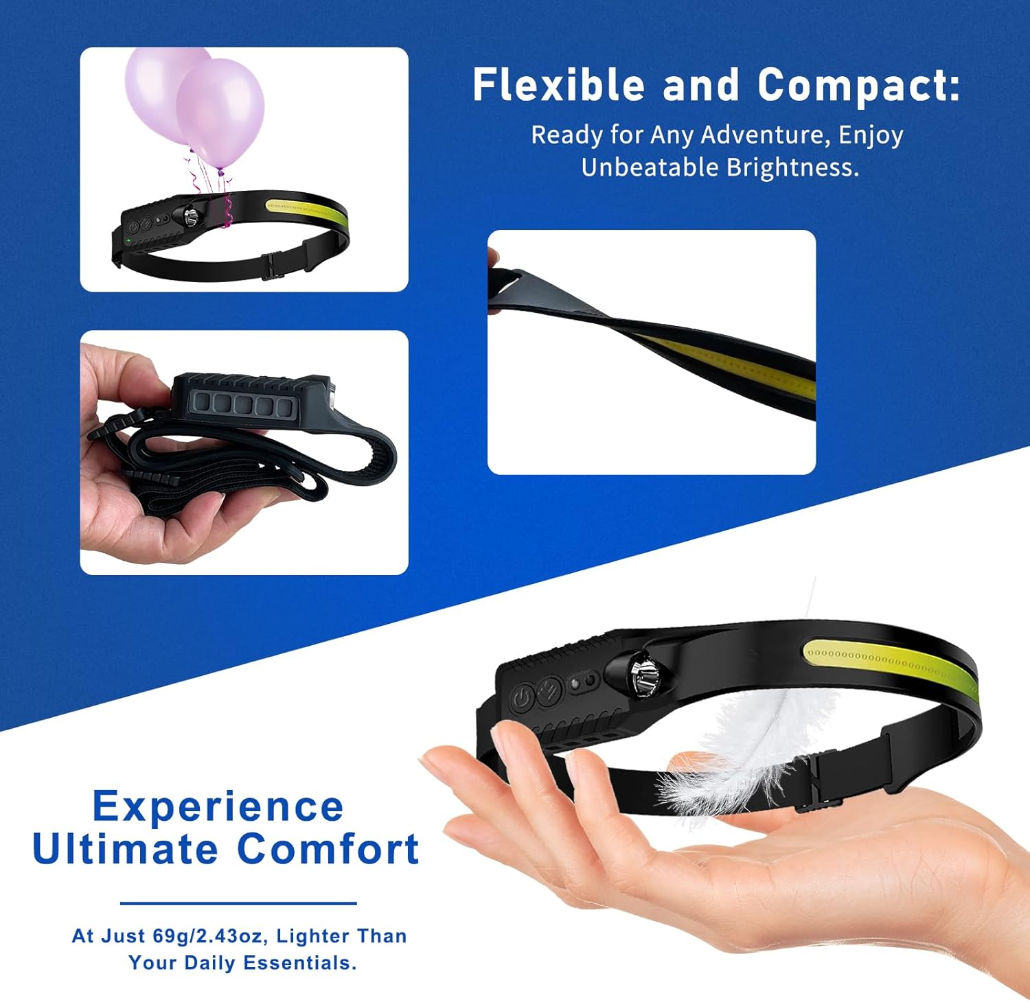 3-Piece Rechargeable LED Headlamp Set