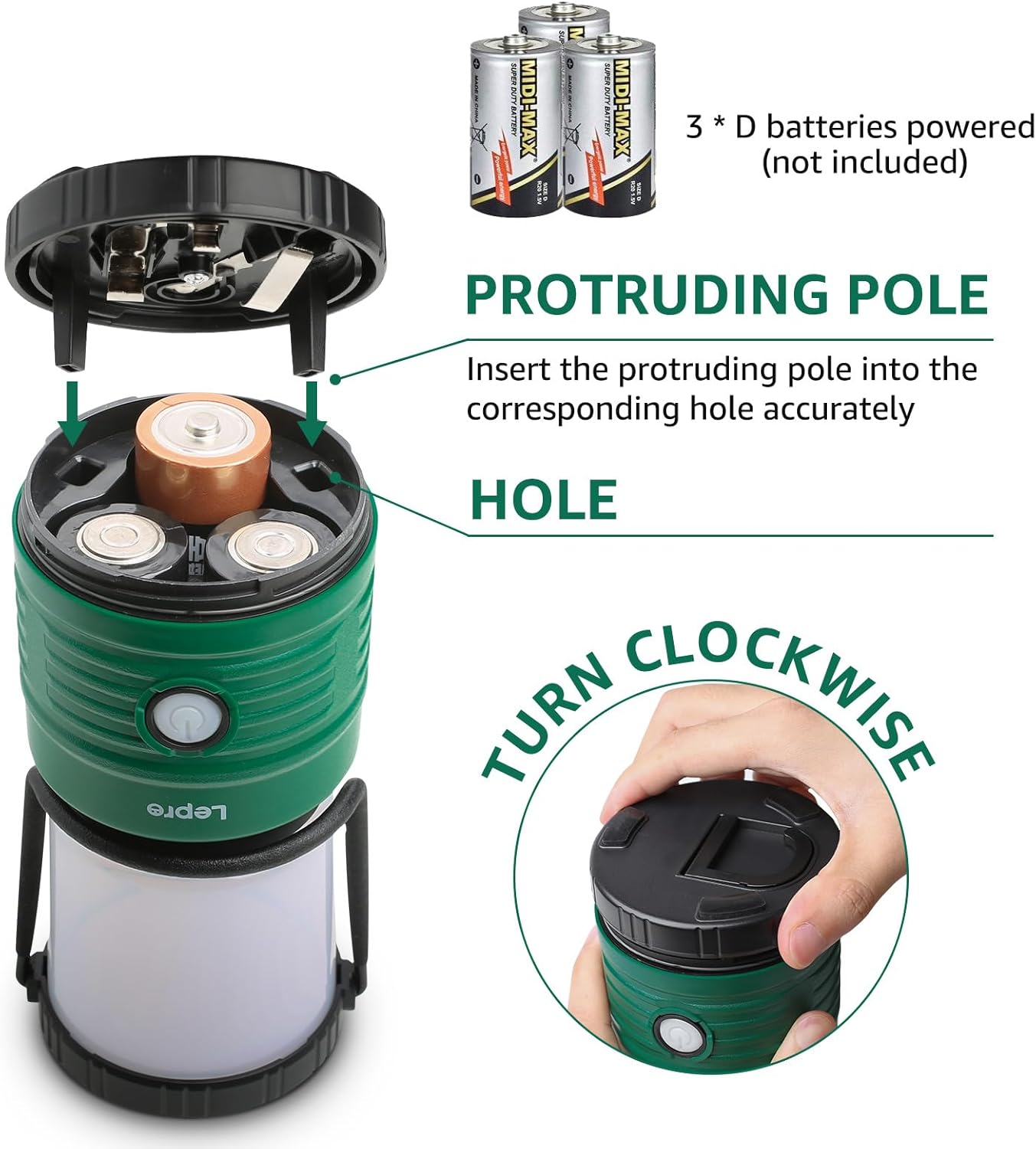 1500LM LED Camping Lantern Waterproof with 4 Light Modes