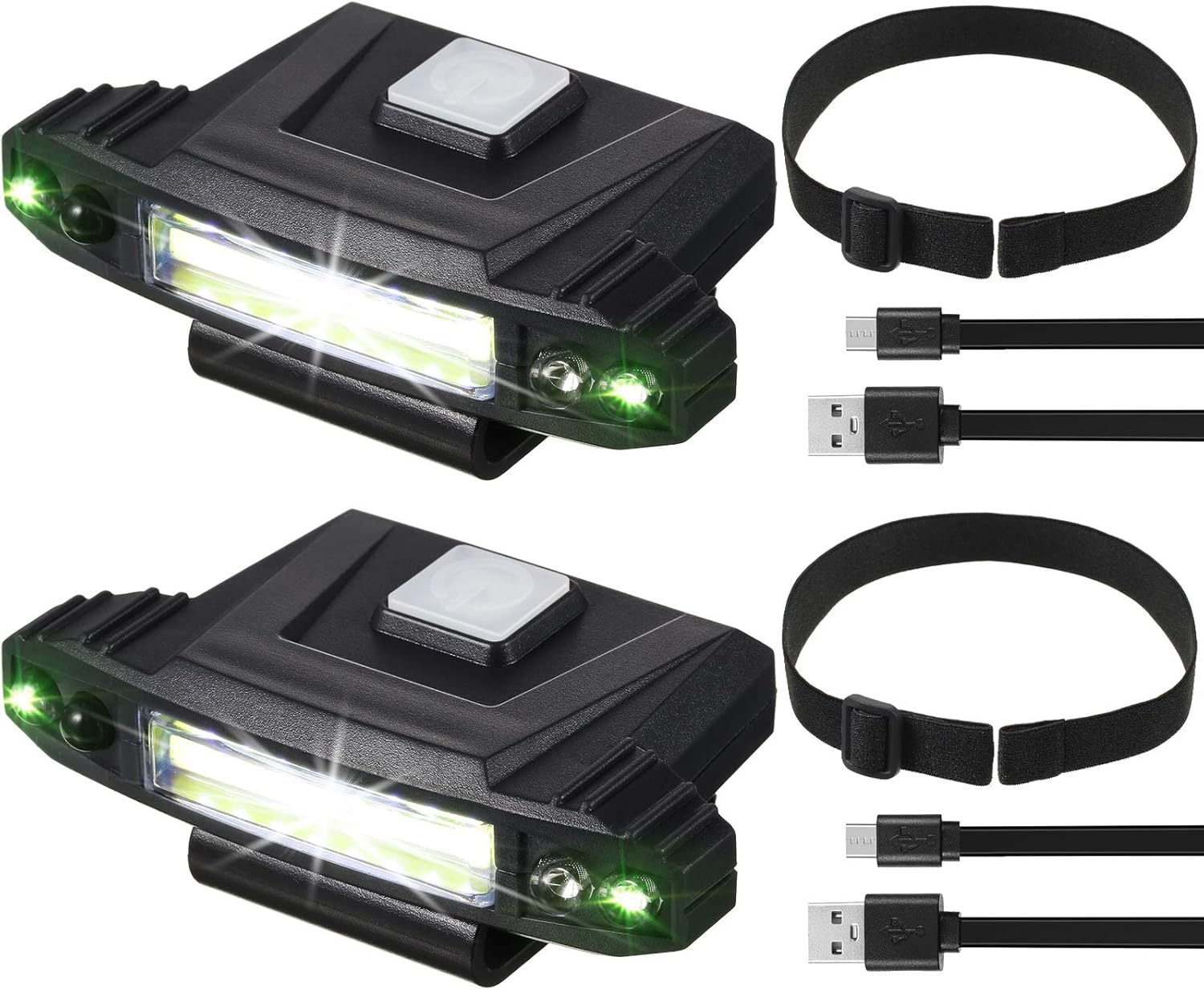 Mudder 2-Piece Ultra Bright Mini LED Clip-on Cap Light Set