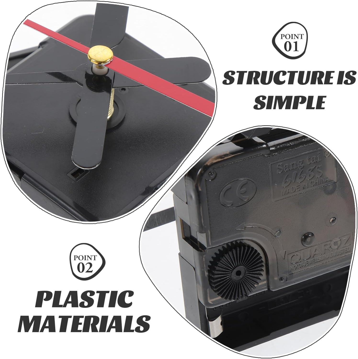 Hemobllo Silent Clock Mechanism - Elegant Knave Fork Clock Hands Replacement