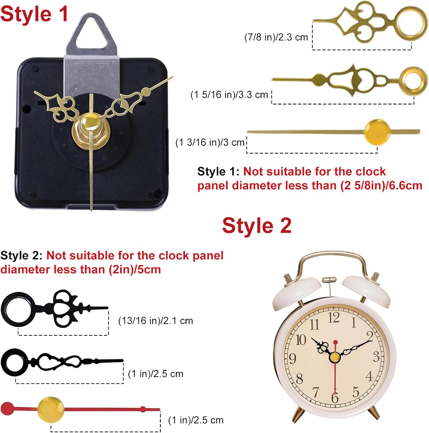 EMOON 3-Piece Silent Clock Mechanism Kit