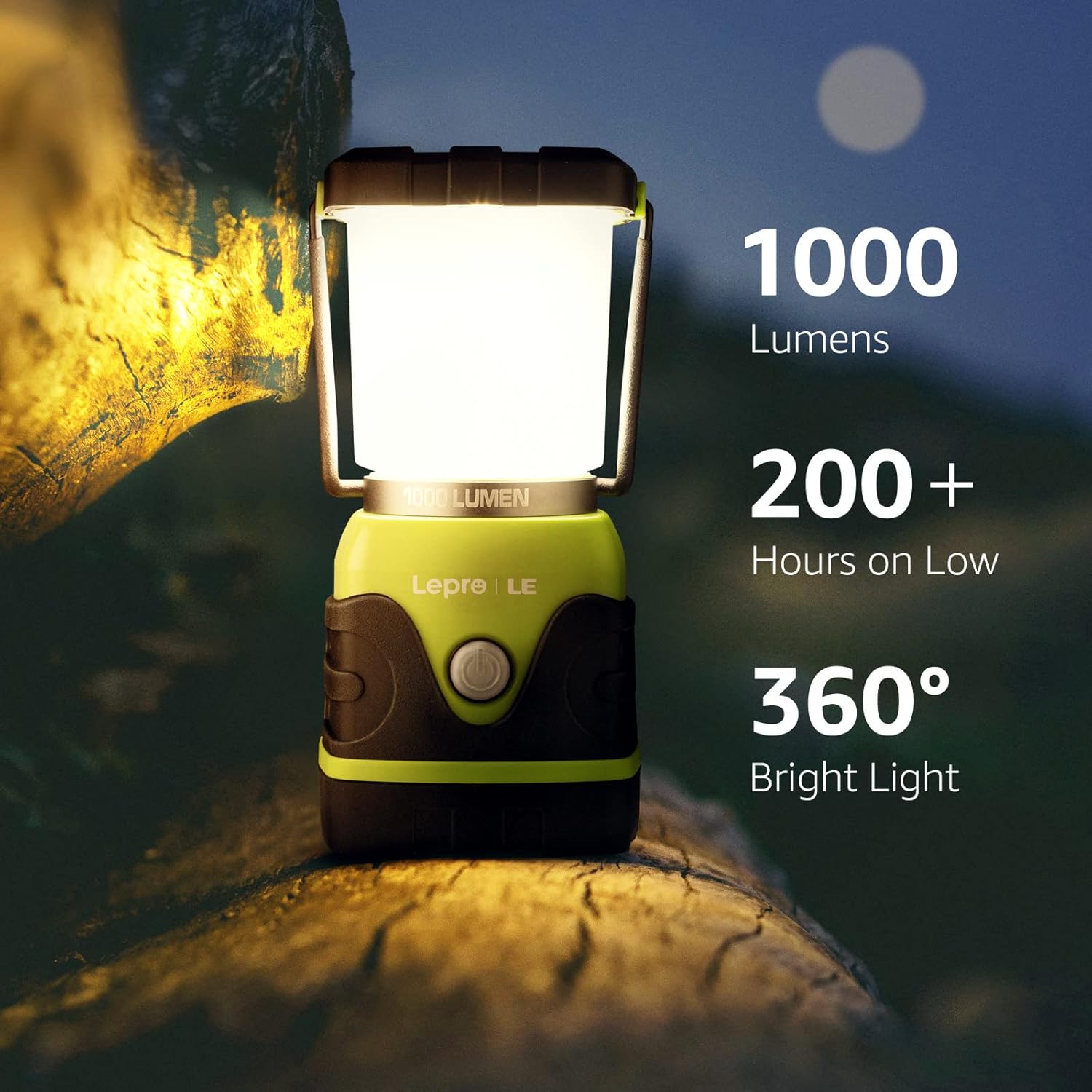 1000LM Battery-Powered LED Camping Lantern