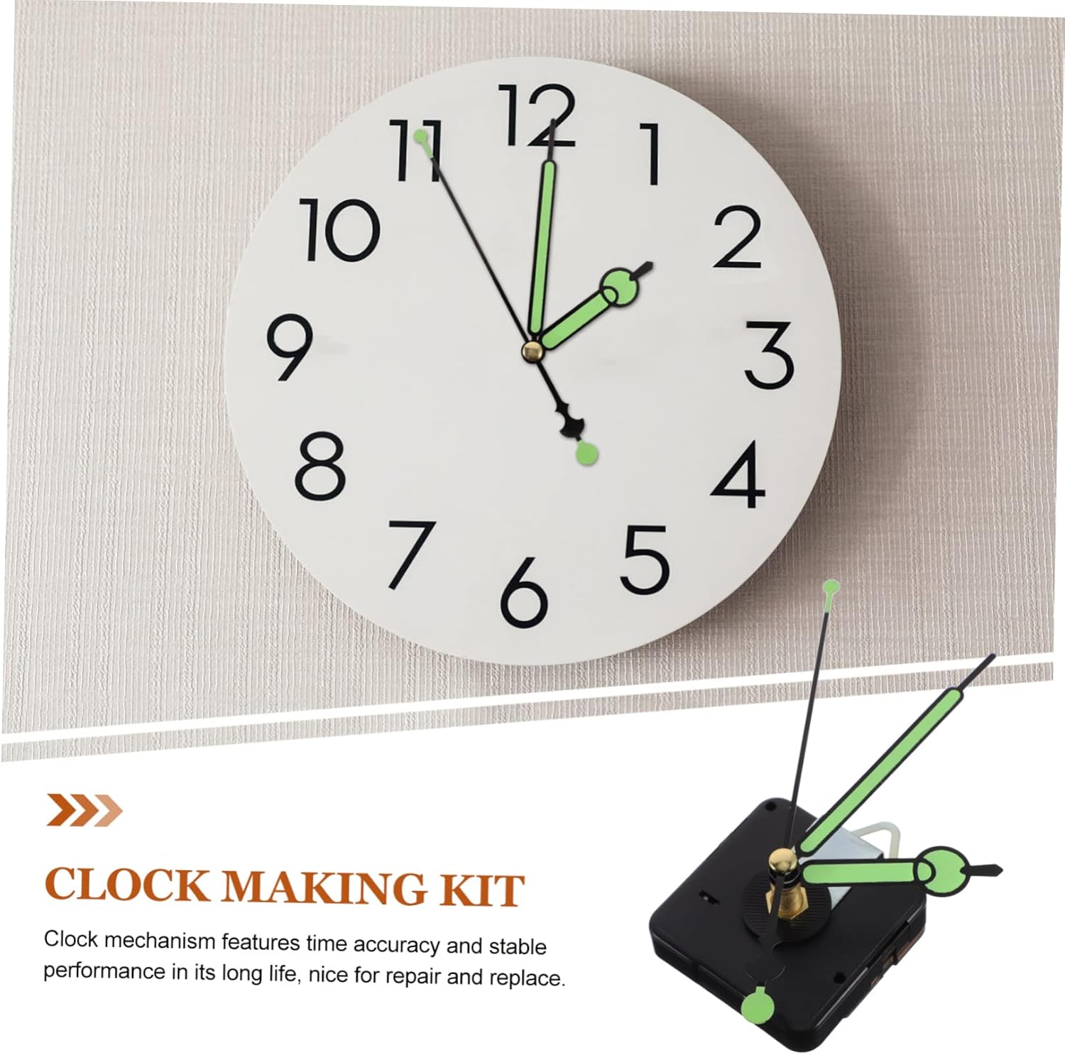 Uonlytech Clock Mechanism Kit for Battery-Operated Wall Clocks Precision Reliable