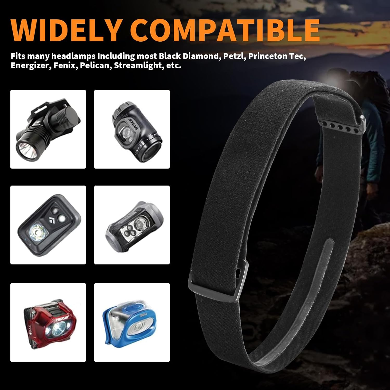 Universal Headlamp Strap Replacement - 1 Width 2 Pack
