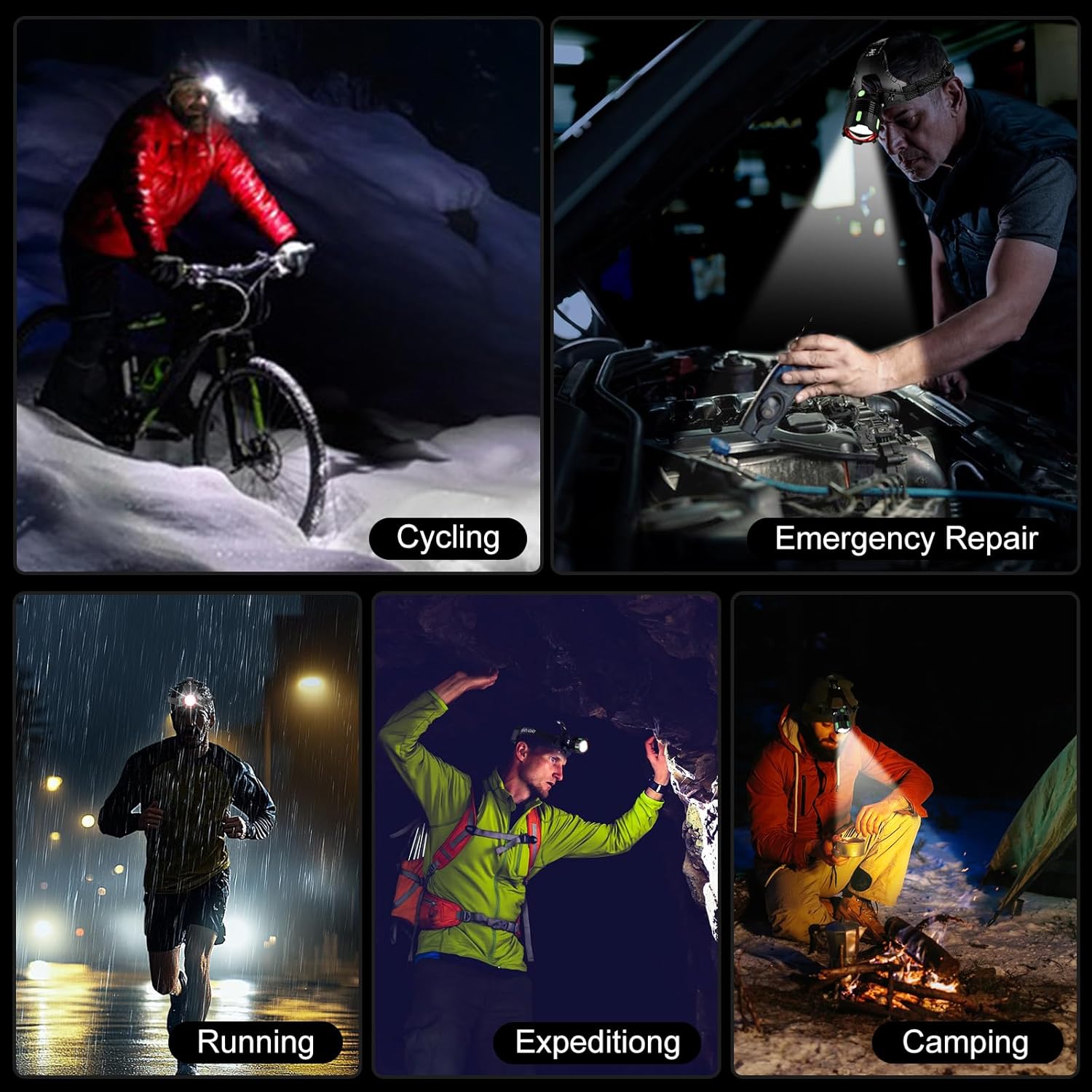 UV-Protective Dual-Purpose Rechargeable Headlamp 100000 LUMENS Dual Mode IPX67 Waterproof