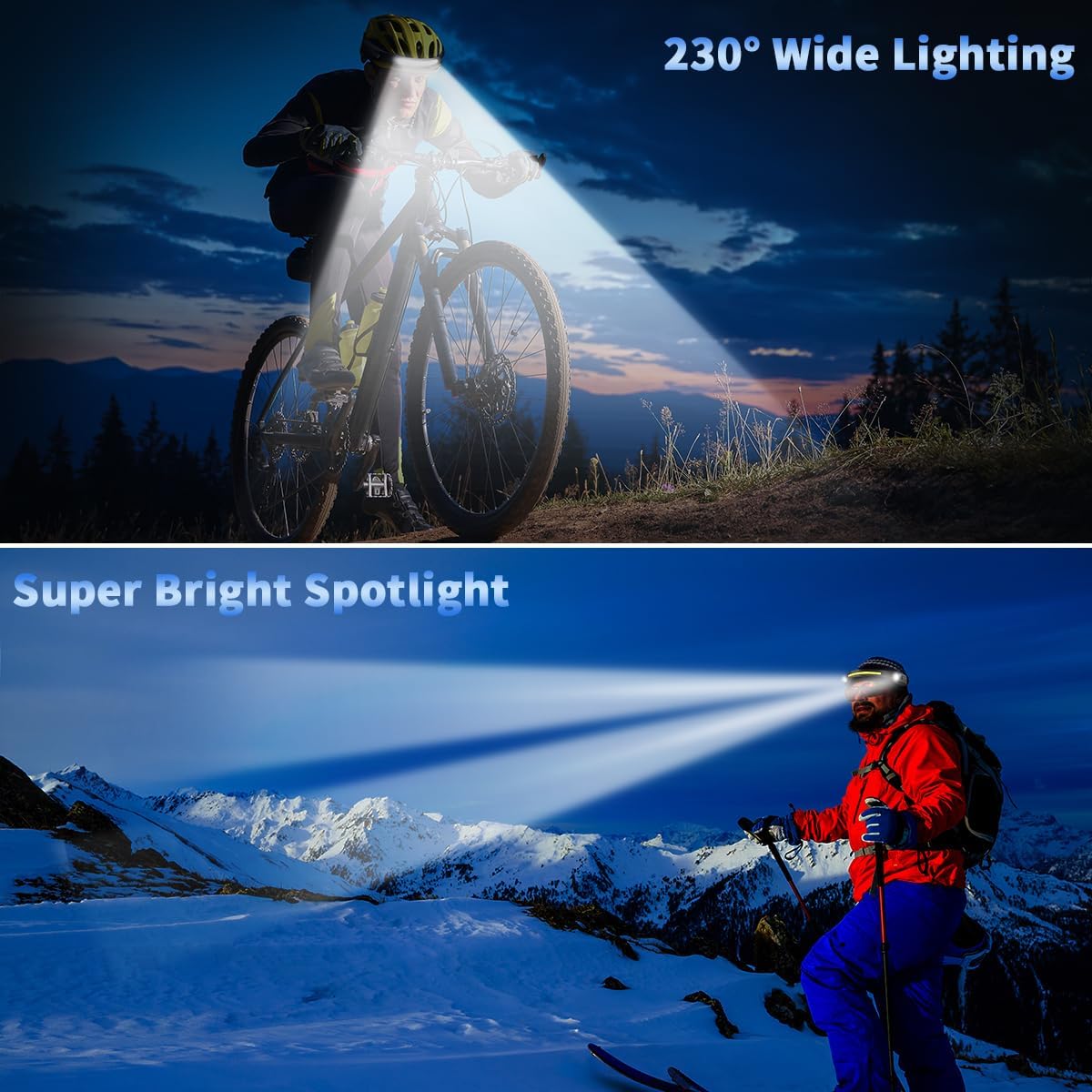 ZioeYiue Rechargeable Headlamp 5-Pack Perfect for Hiking and Outdoor Activities