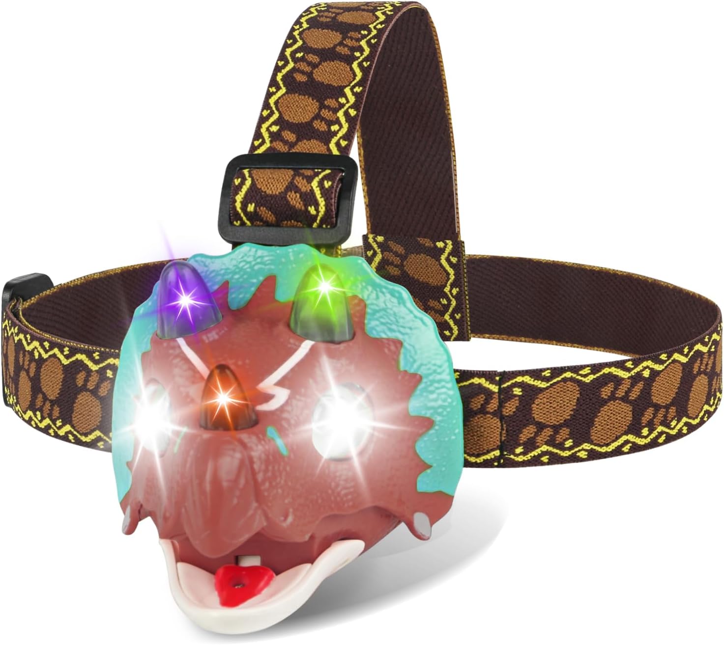Dinosaur Headlamp for Kids T-Rex LED Flashlight Camping Essentials