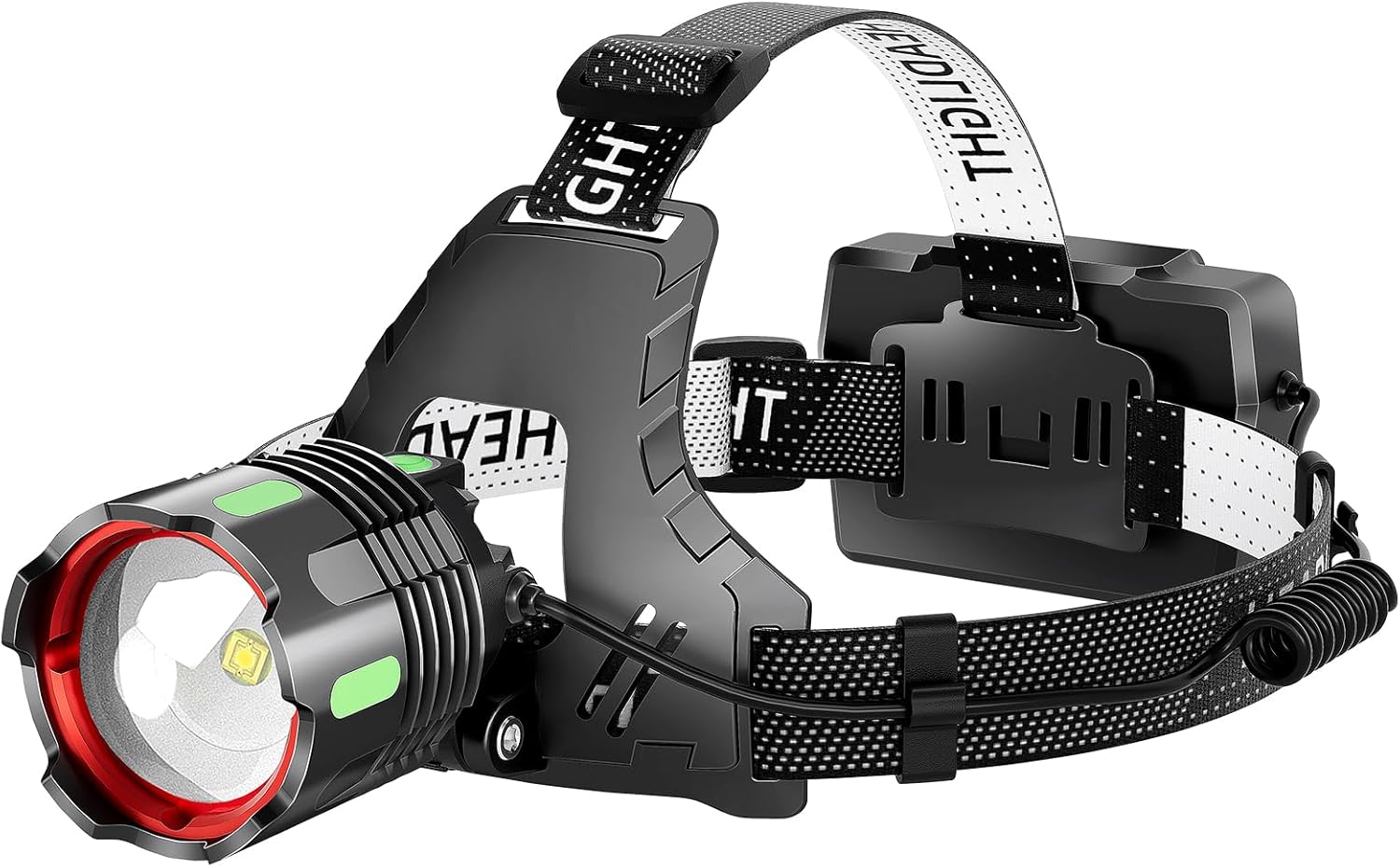 UV-Protective Dual-Purpose Rechargeable Headlamp 100000 LUMENS Dual Mode IPX67 Waterproof