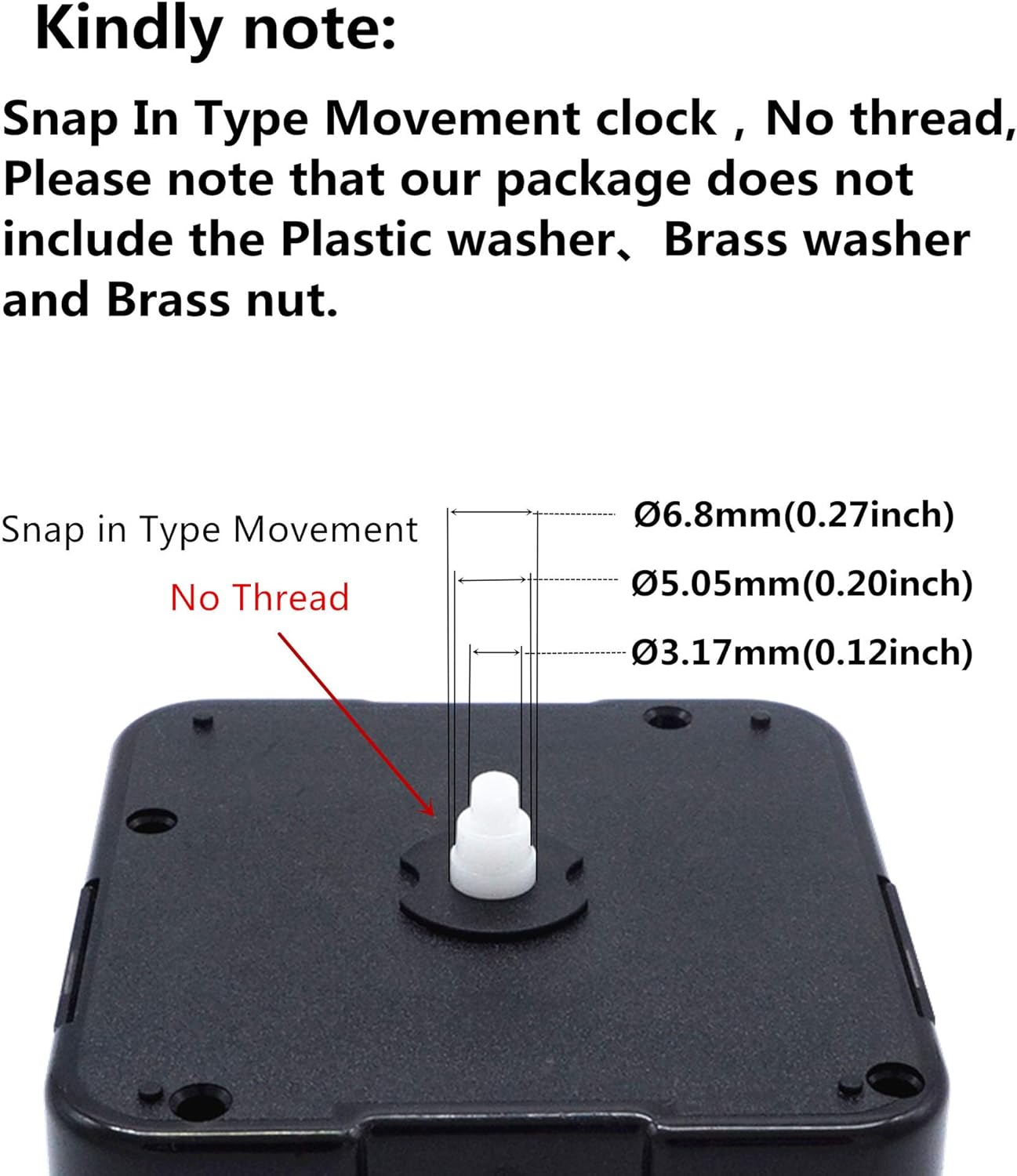 TIKROUND 12888 Continuous Sweep Wall Clock Movement