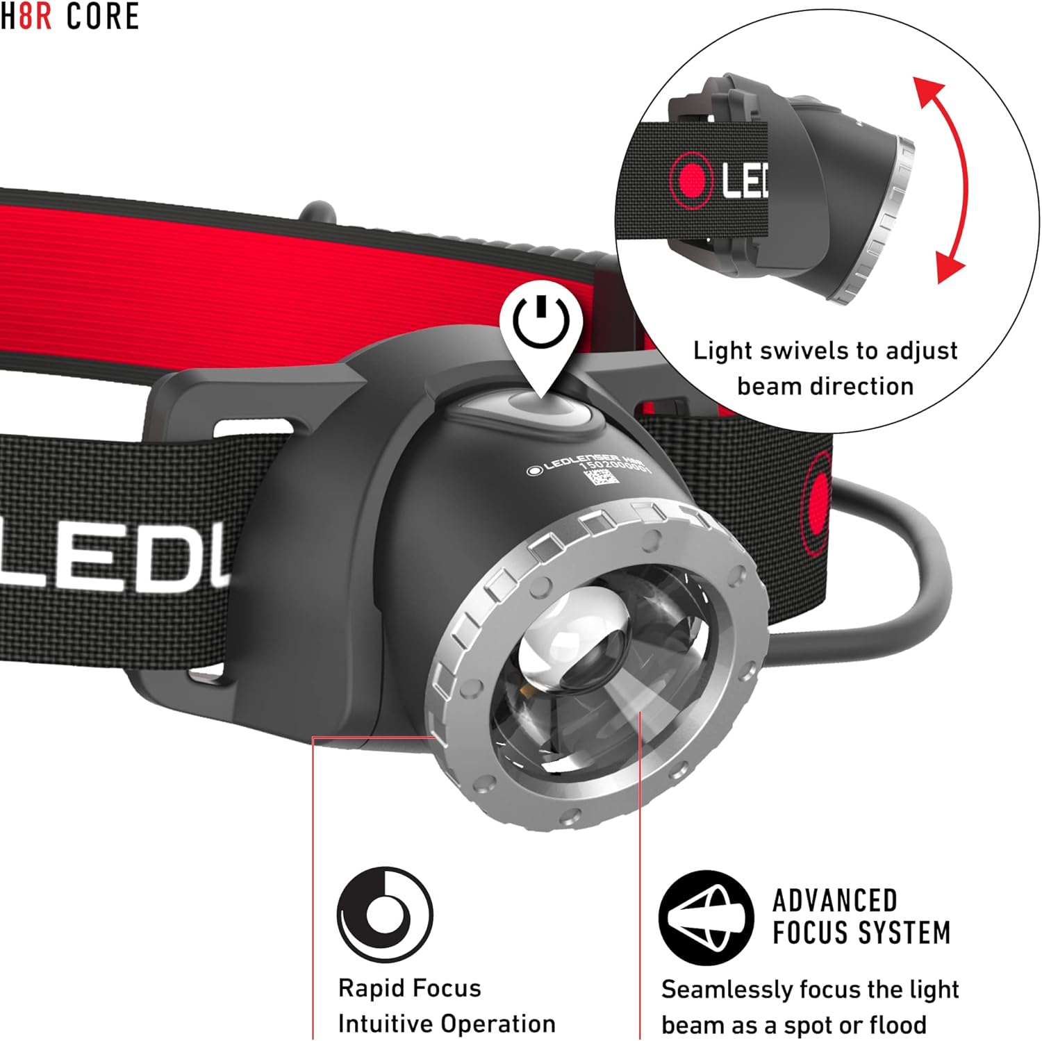 Ledlenser H8R Lightweight HeadlampPowerful 600 Lumens Rechargeable for Outdoor Use