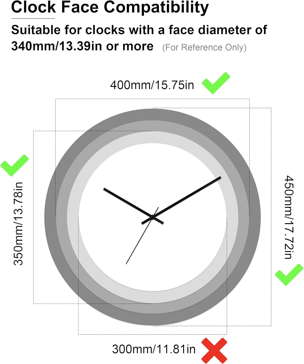 Elegant Multicolour Clock Hand Set Perfect for Large Walls and DIY Projects