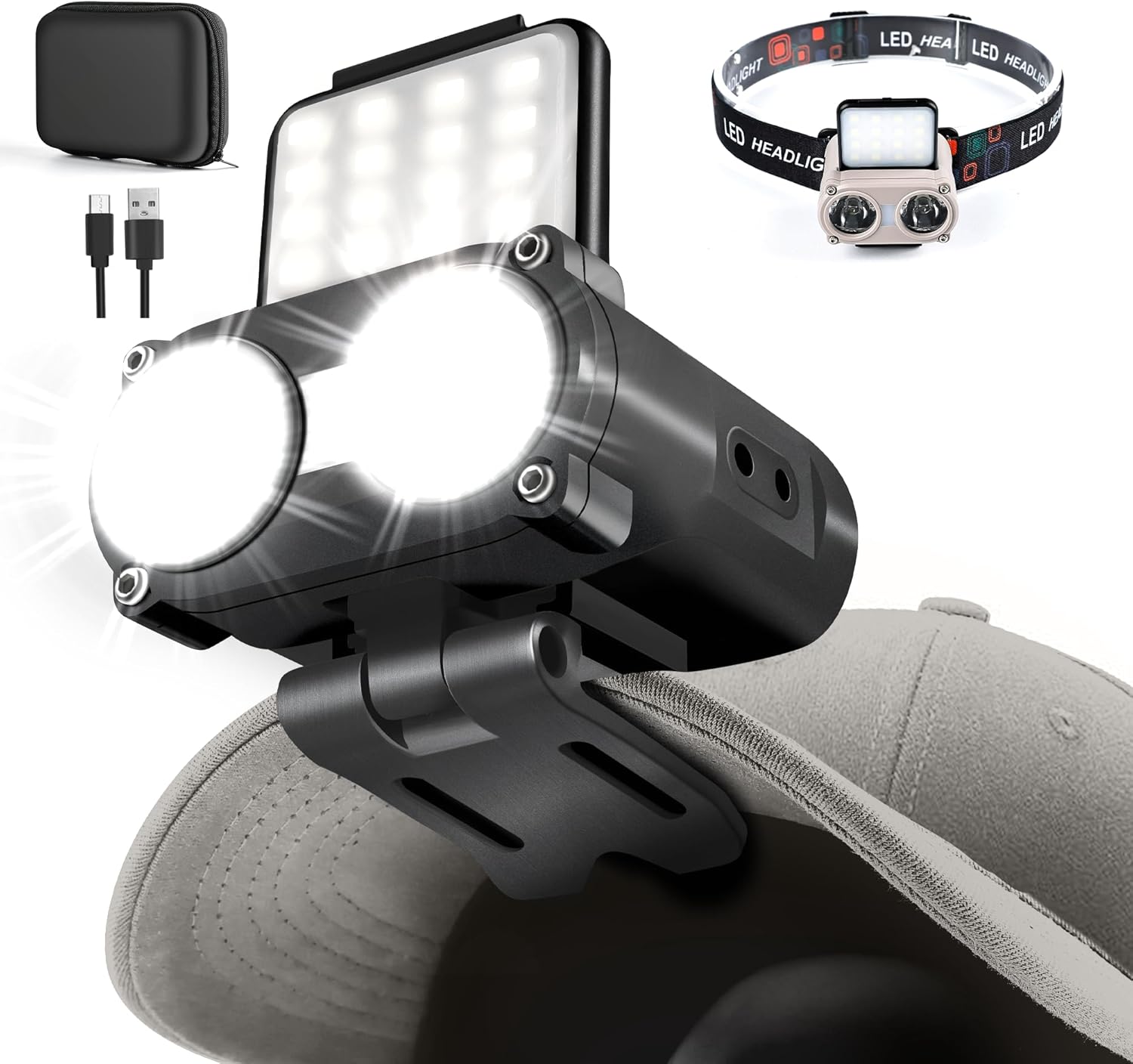 Hopedone 800 Lumens Rechargeable Hard Hat Light