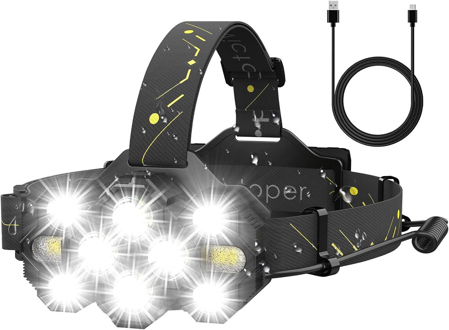 Victoper 10-LED Rechargeable Headlamp