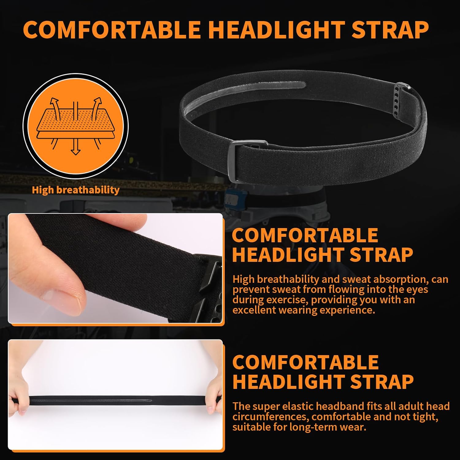 Universal Headlamp Strap Replacement - 1 Width 2 Pack