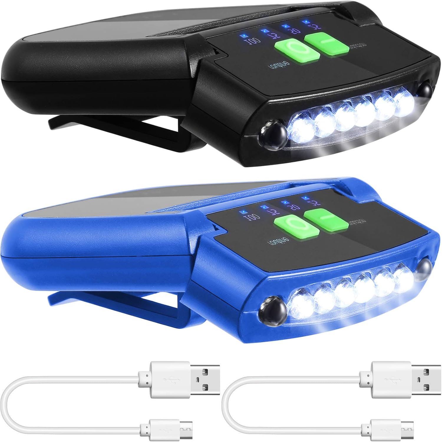 Muddle 2-Piece Rechargeable LED Cap Lights for Camping Fishing