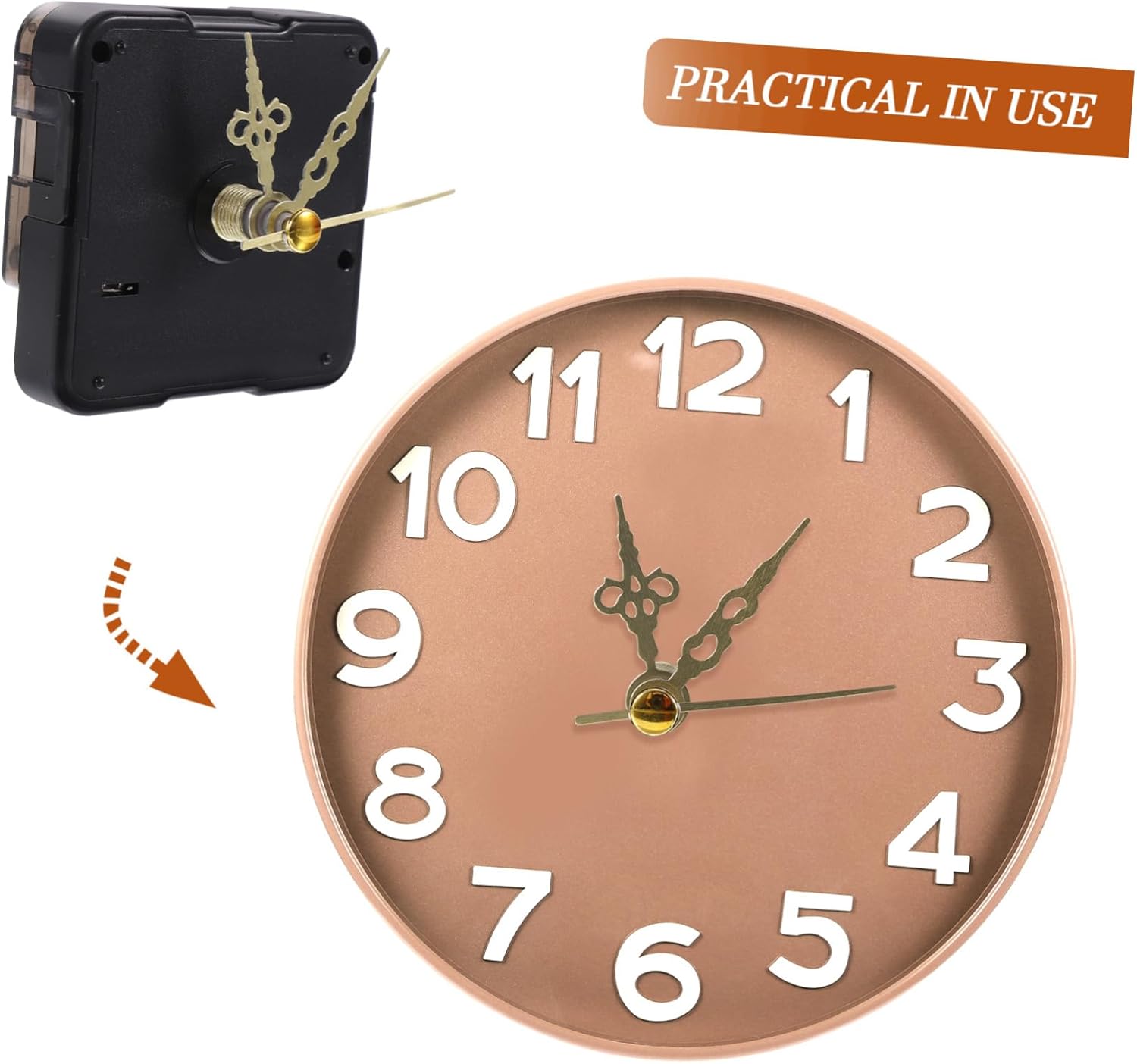 Uonlytech Wall Clock Mechanism Kit Large Hands Replacement Parts