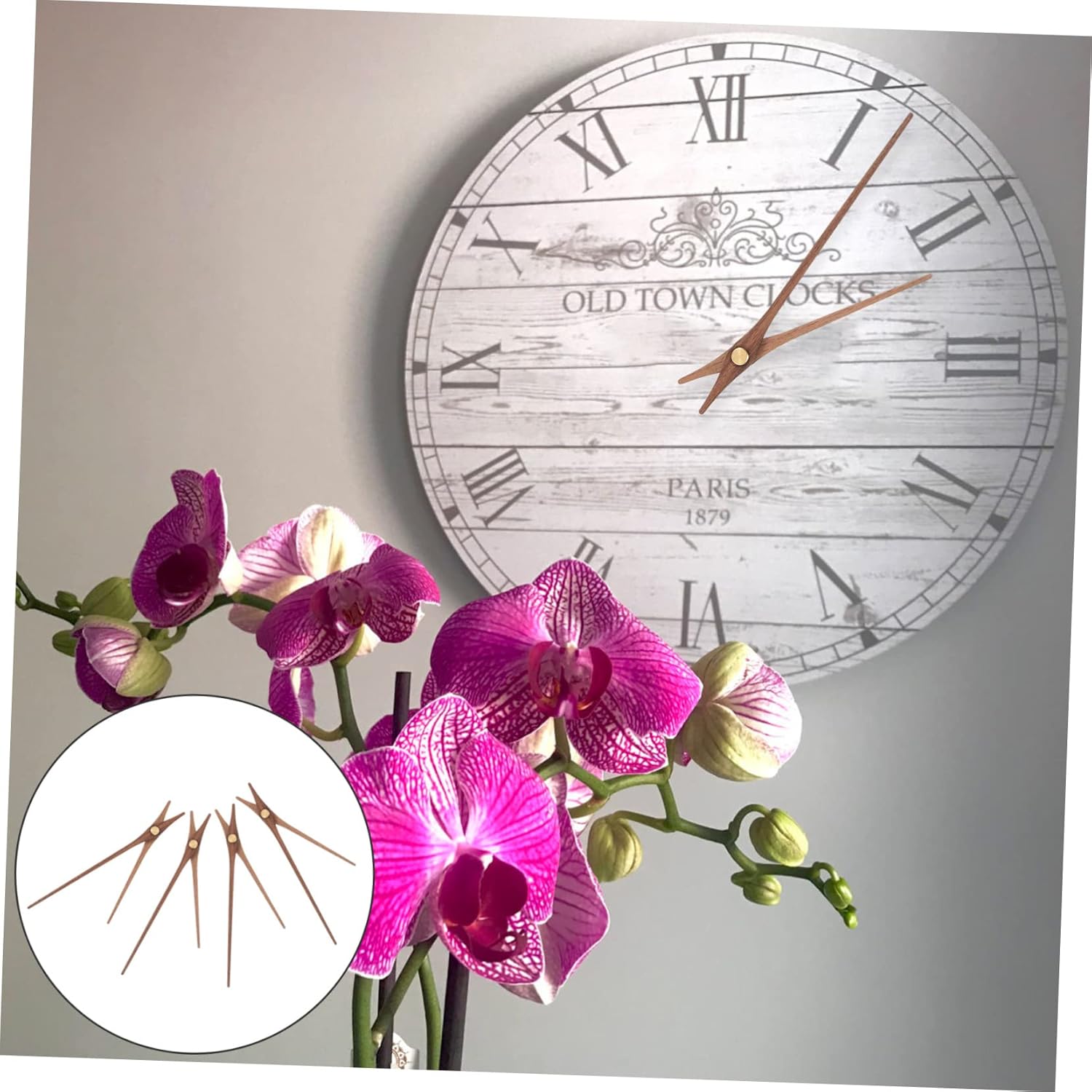 ETHZZLE - 5PC Wood Brass Clock Pointers for DIY Clocks