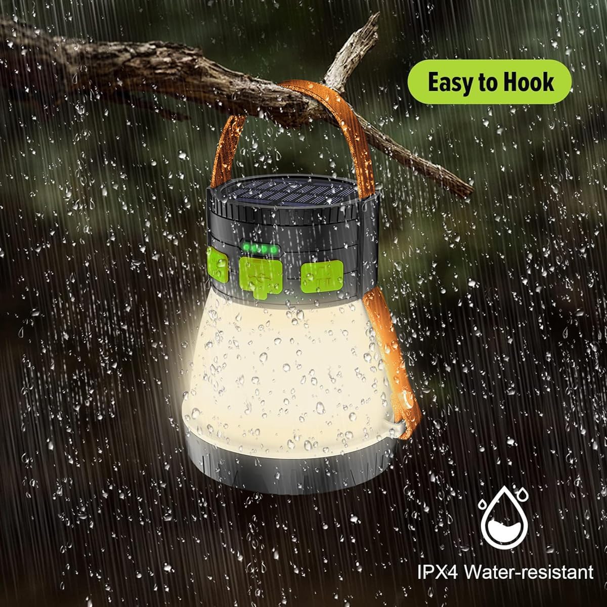 iToncs LED Camping Lantern 1500 Lumens Rechargeable Solar Setup