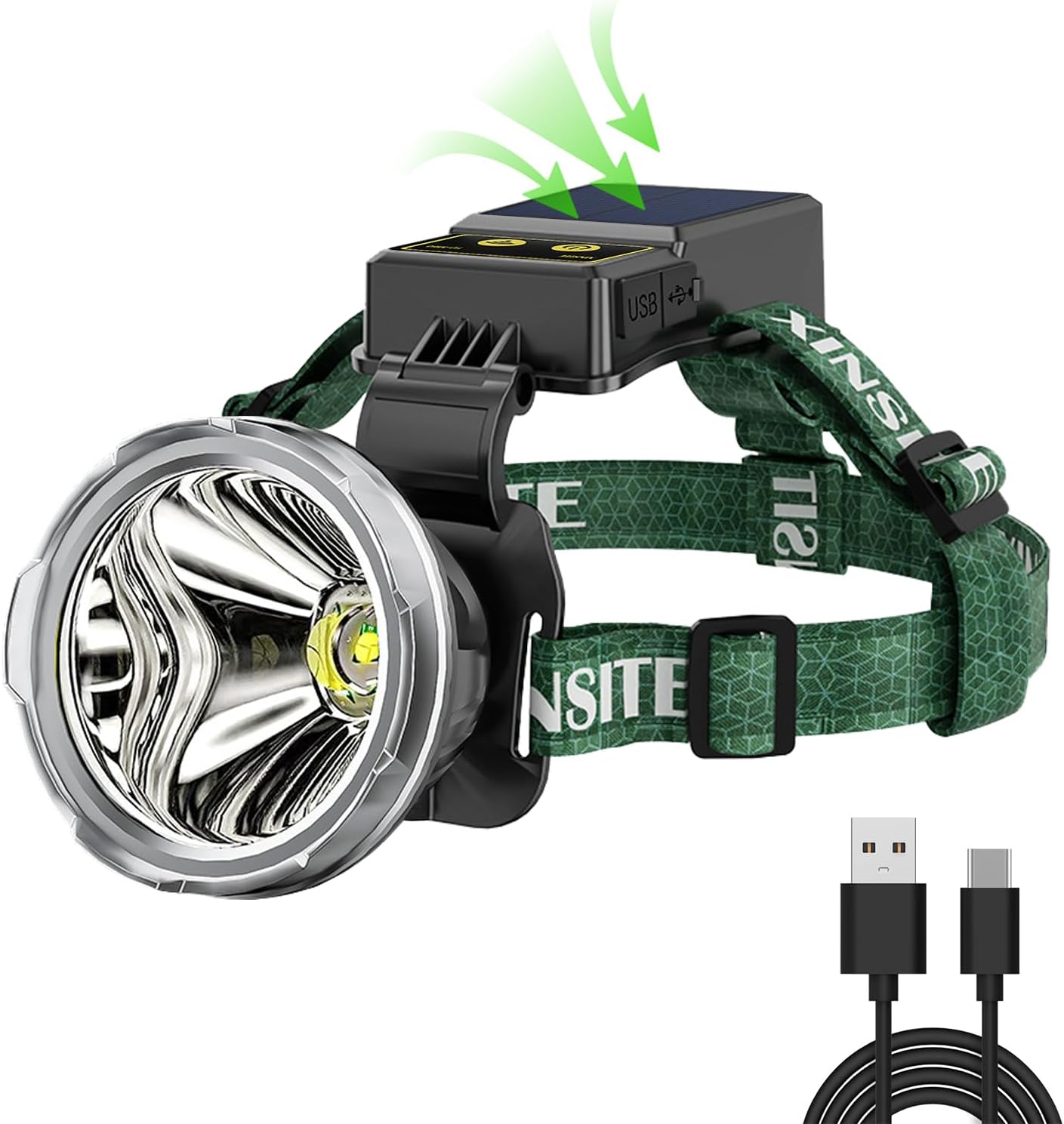 Super Bright 20000 Lumens Adjustable Rechargeable Headlamp