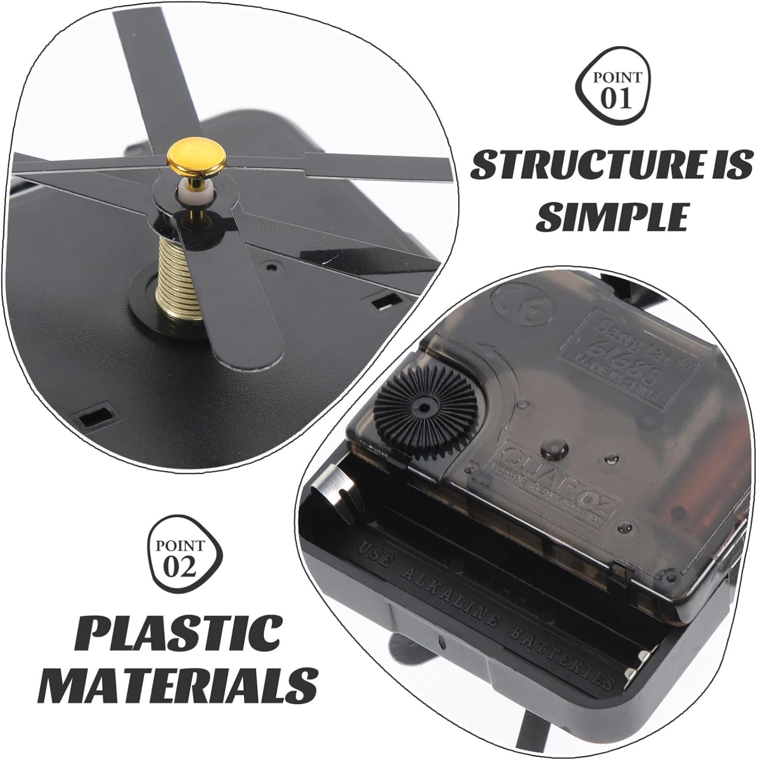 OSALADI DIY Plastic Clock Mechanism Kit