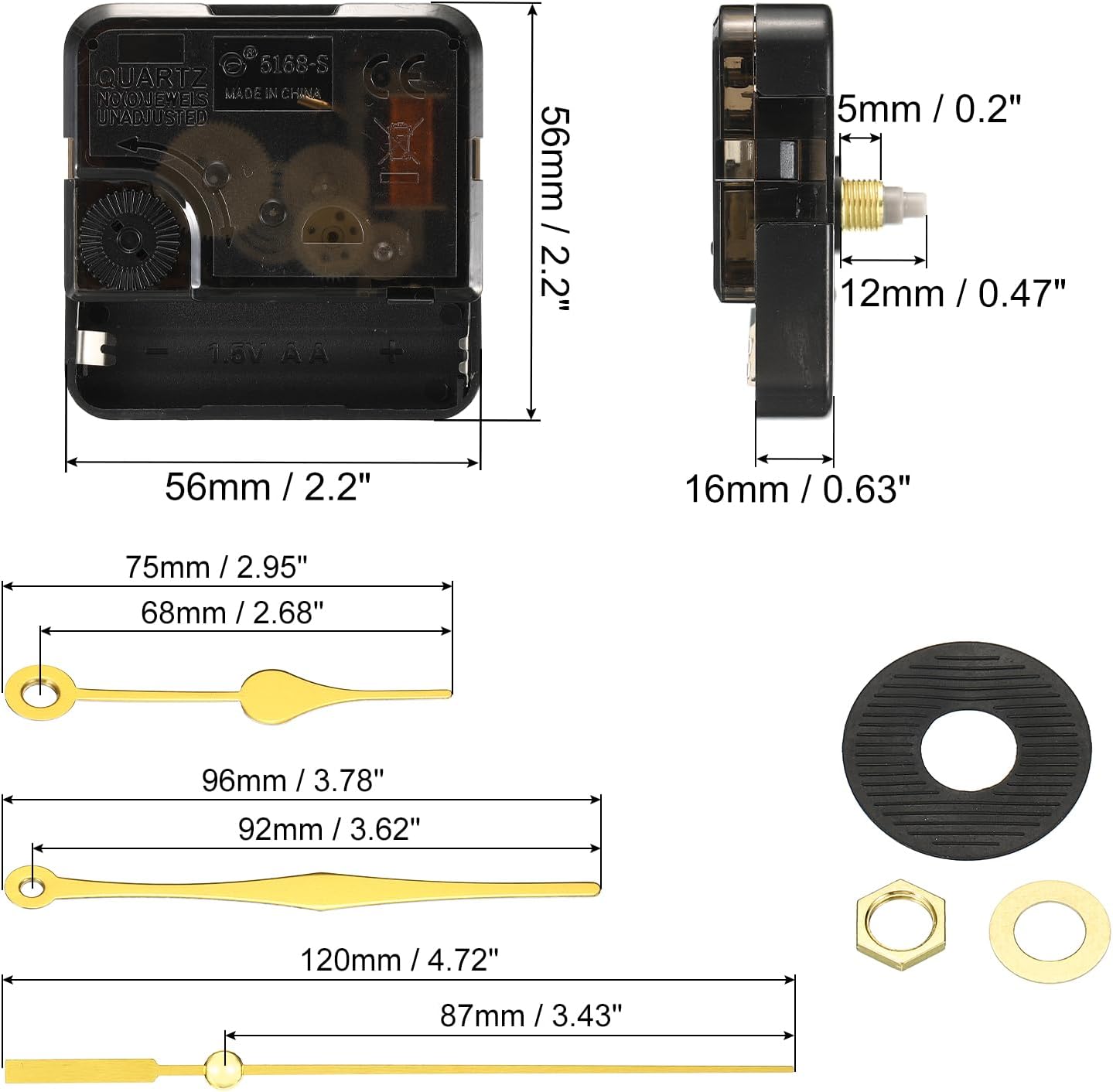 PATIKIL Mute Quiet Clock Movement Kit for DIY Clocks and Embroidery Frames